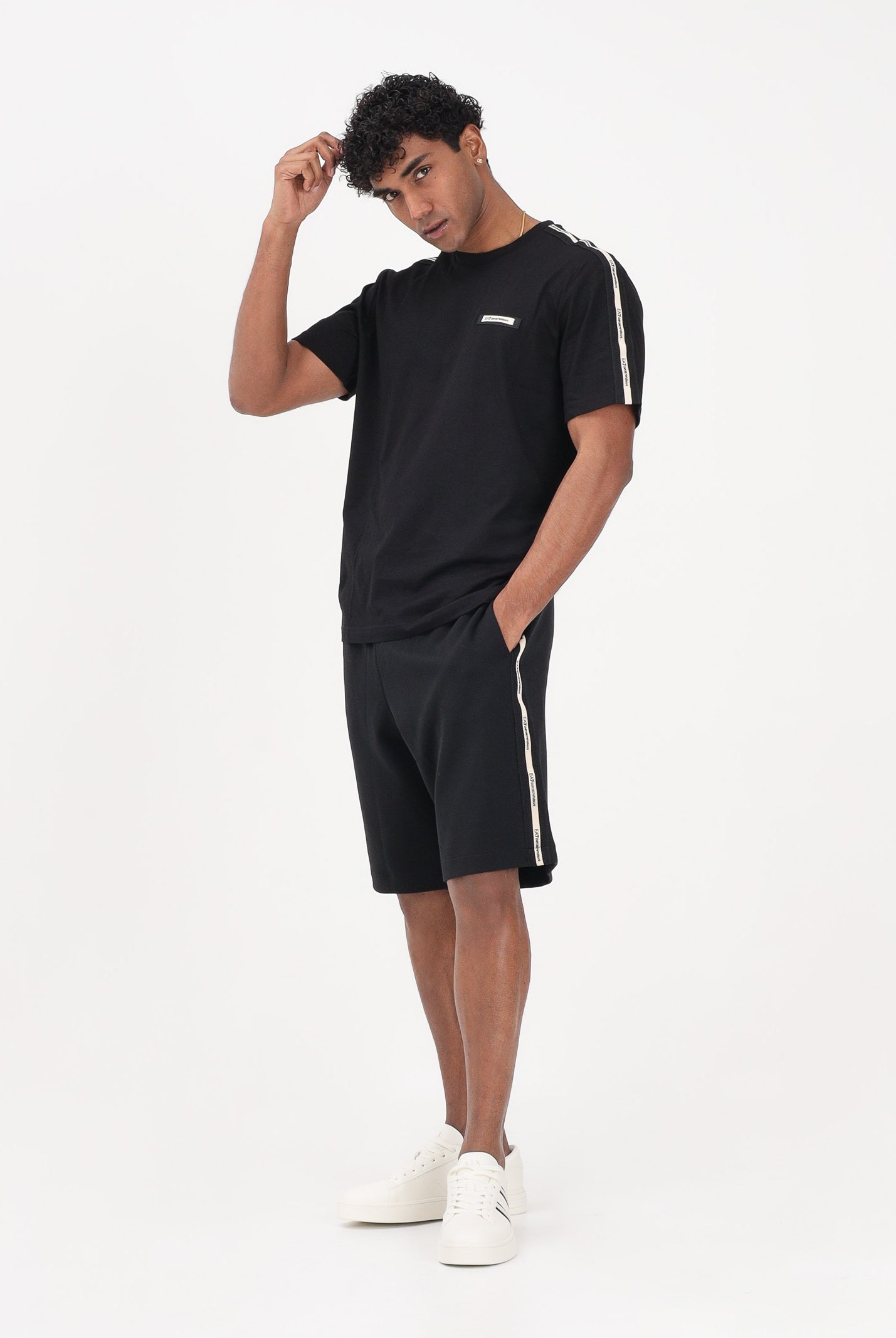 EA7 T-shirt a manica corta nera da uomo con logo 7M001476AF10375 UC001 EA7