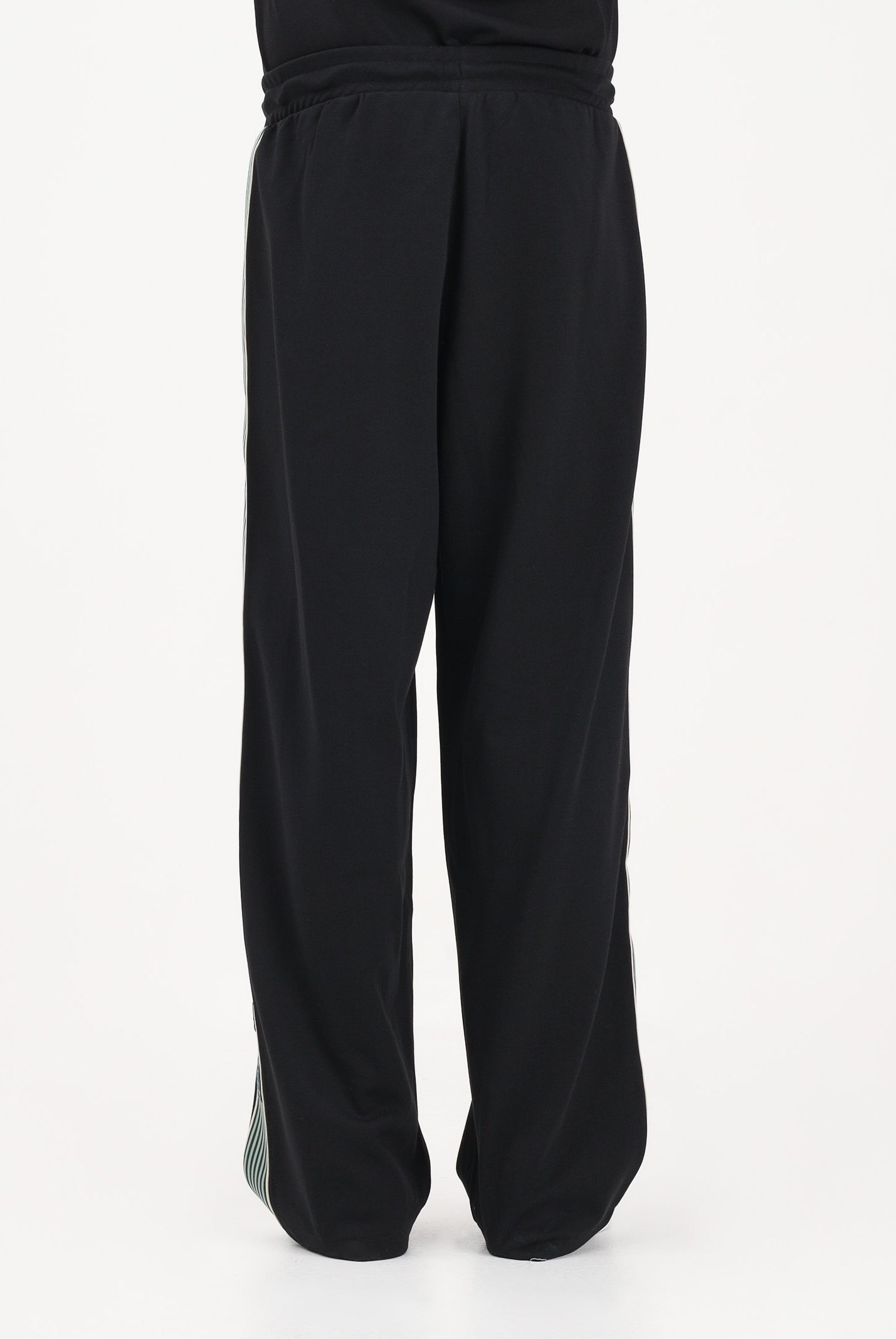 EA7 Pantalone sportivo nero da uomo con dettaglio in gros con righe bicolore 7M001509AF12660 UC001 EA7