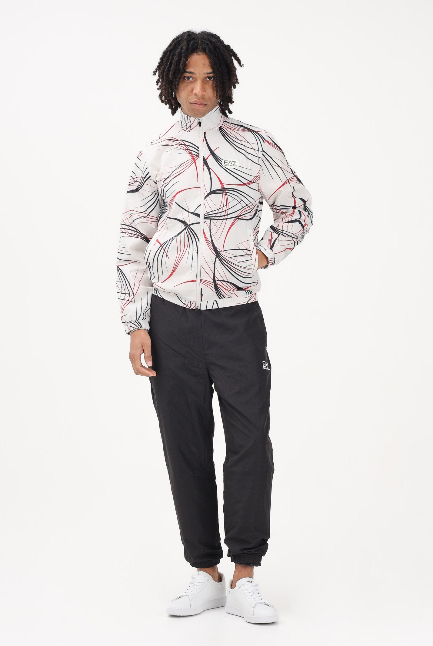 EA7 Tuta bianca e nera da uomo con logo 7M001534AF12948 F0009 EA7