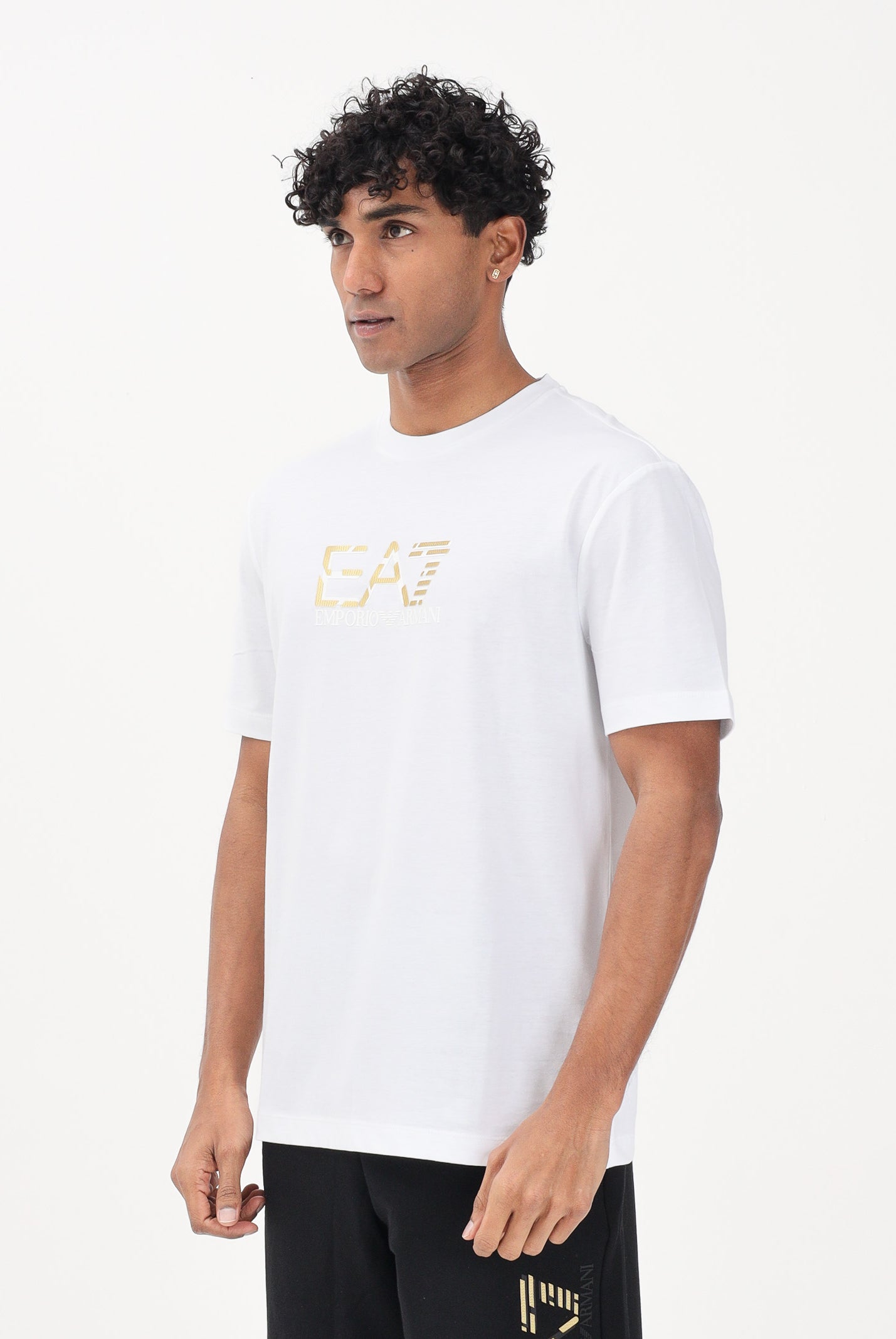 EA7 T-shirt a manica corta bianca da uomo con stampa logo 7M001562AF17789 U0002 EA7