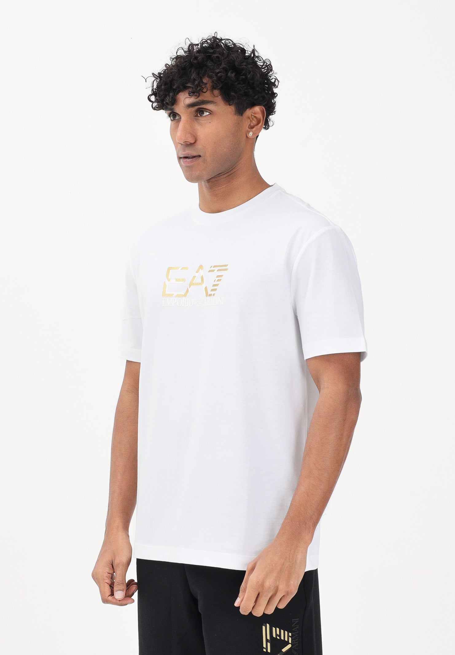 EA7 T-shirt a manica corta bianca da uomo con stampa logo 7M001562AF17789 U0002 EA7