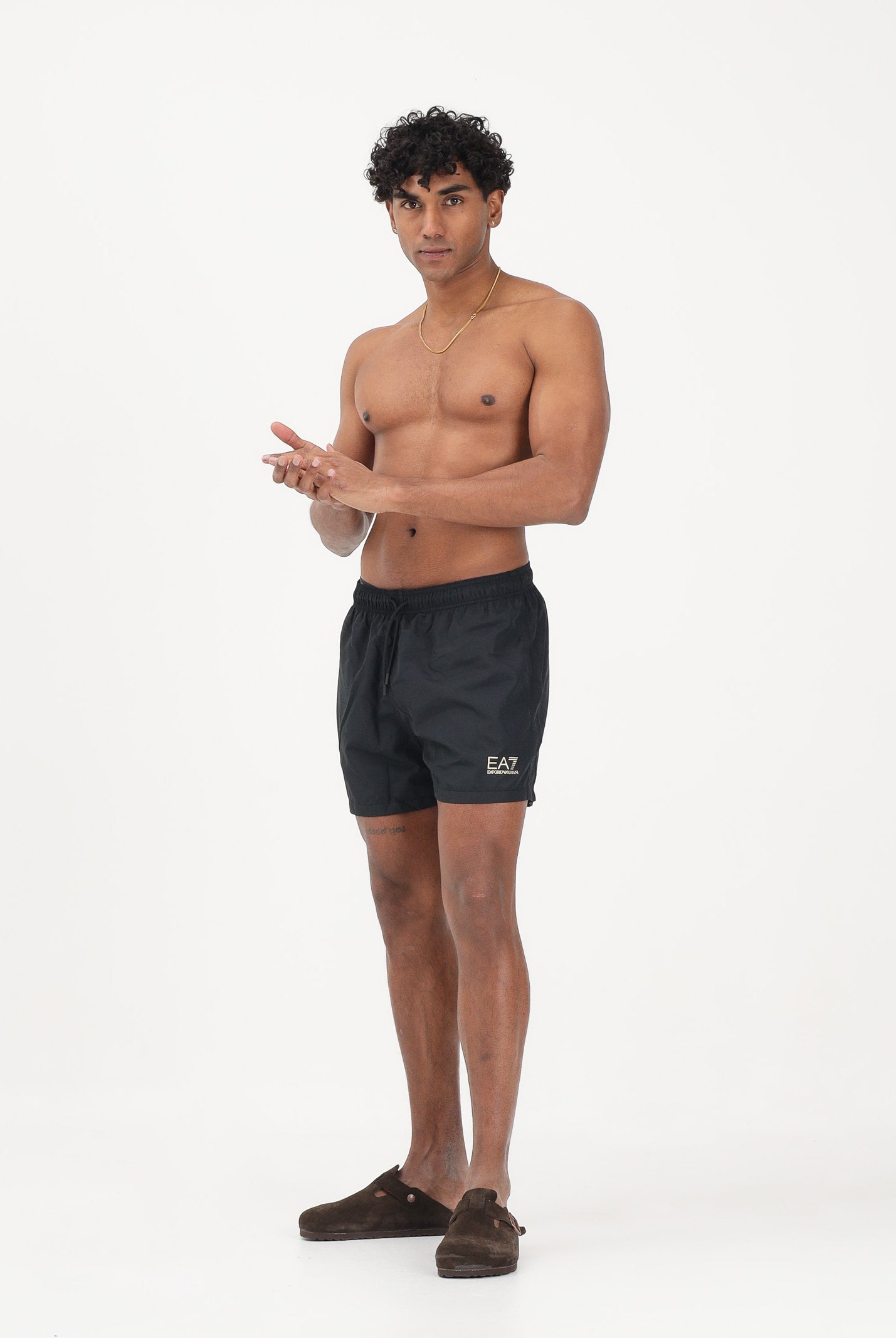 EA7 Shorts mare nero da uomo con logo 7M001677AF13019 MC004 EA7