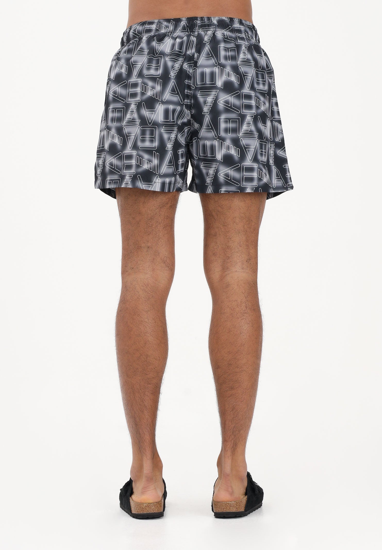 EA7 Shorts mare nero da uomo con logo all-over 7M001715AF21250 MC001 EA7