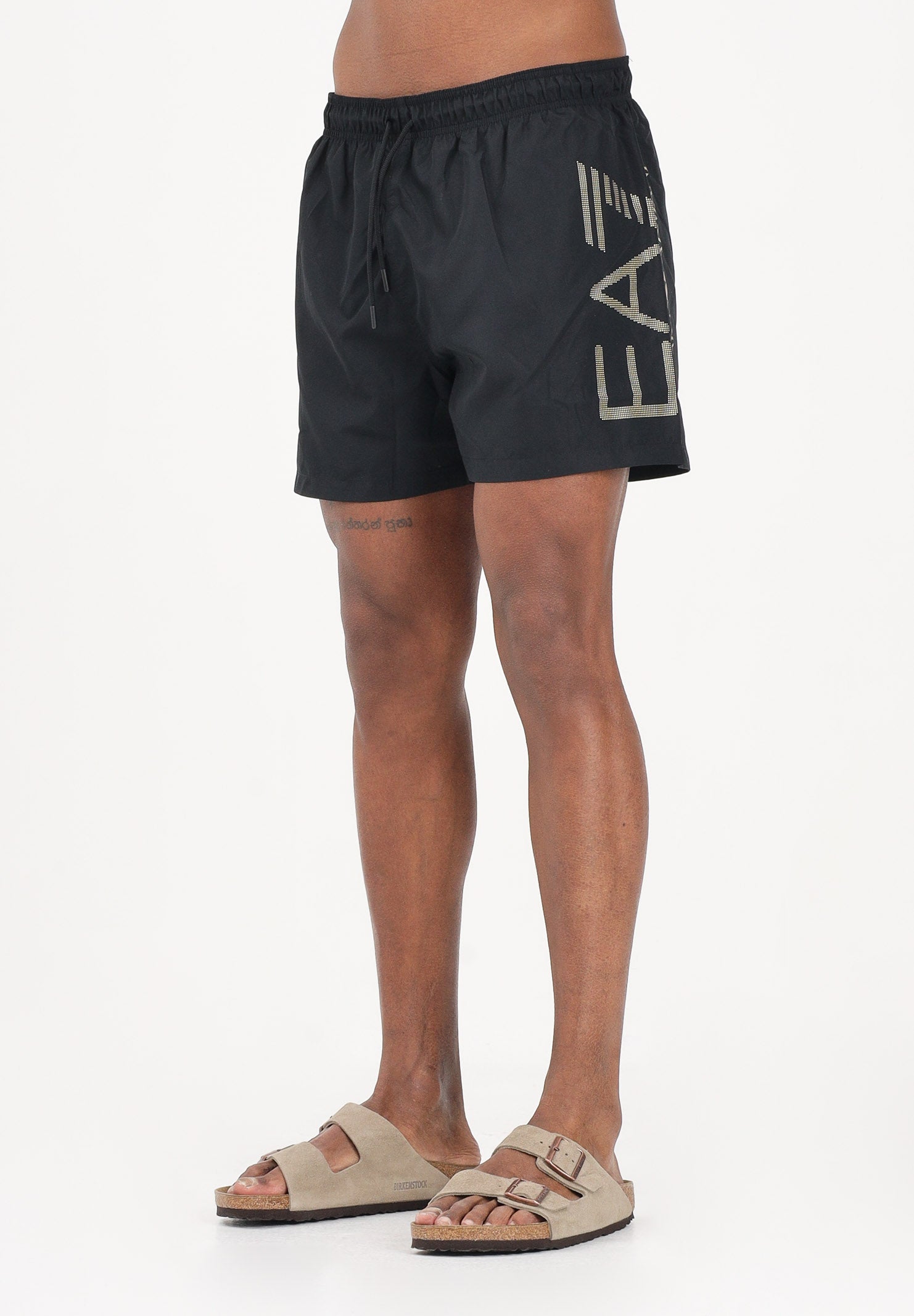 EA7 Shorts mare nero da uomo con maxi logo 7M002001AF14497 MC004 EA7