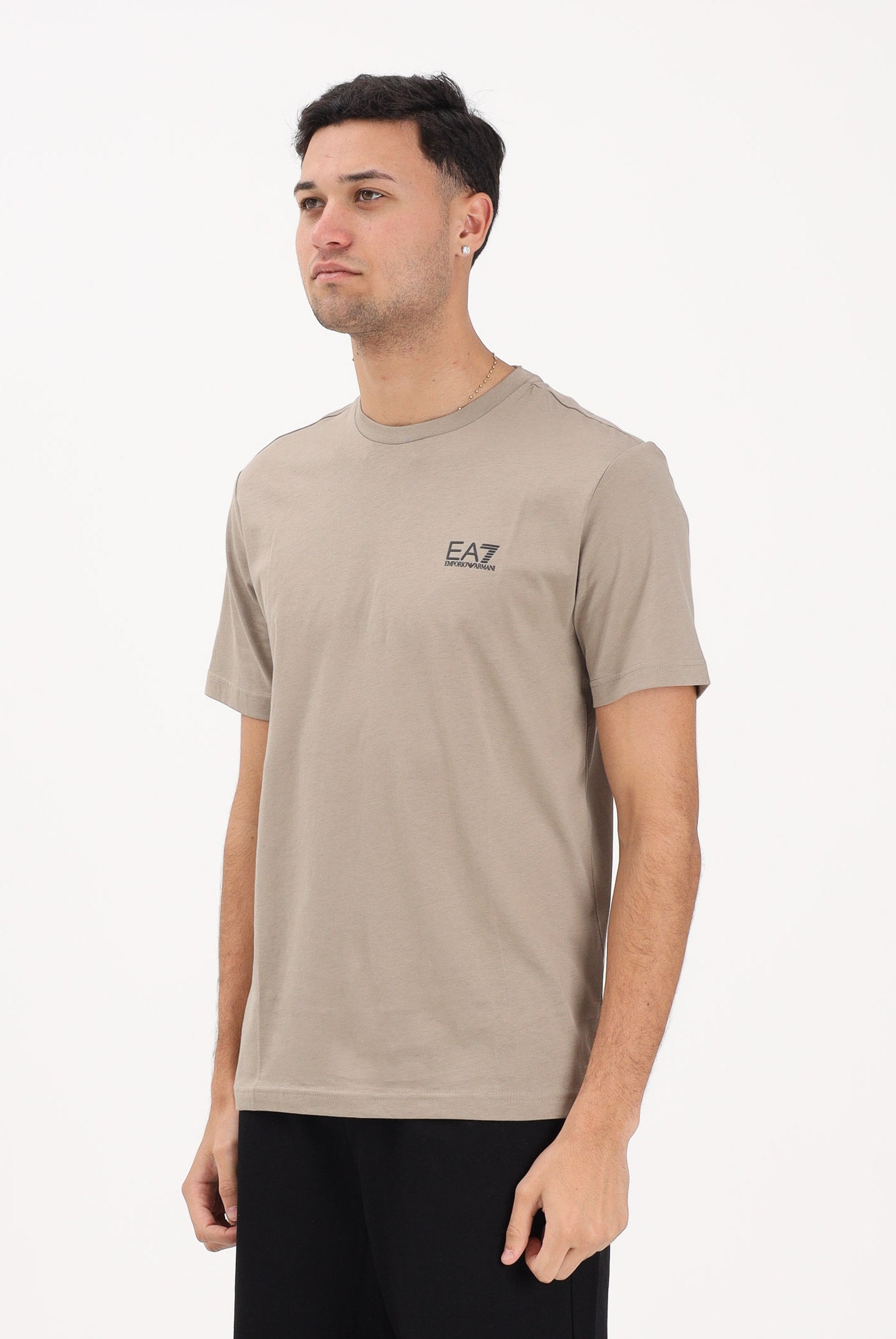 EA7 T-shirt a manica corta beige da uomo con logo 8NPT25PJVPZ U6167 EA7