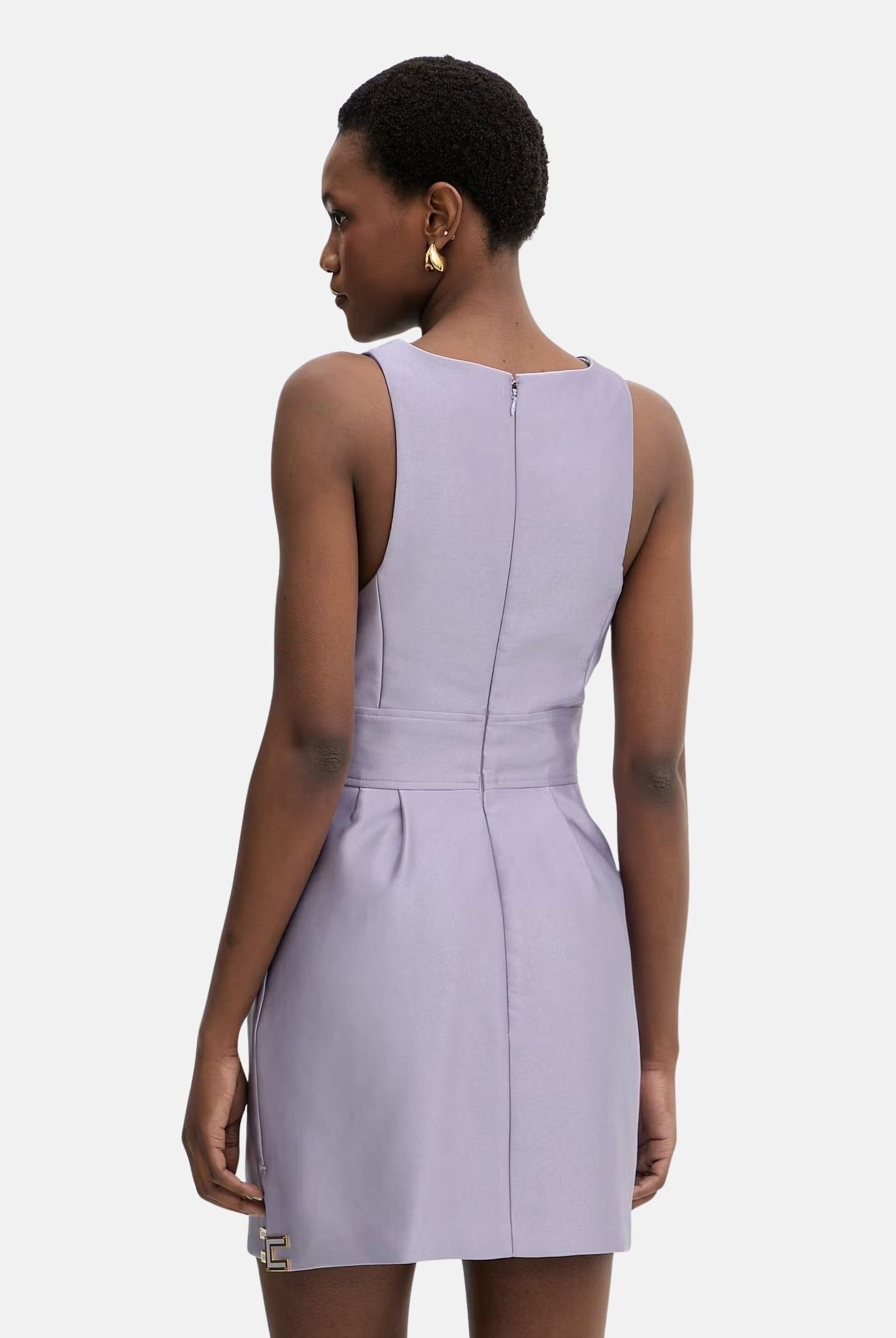 ELISABETTA FRANCHI Abito corto in duchesse lilla donna. AB87561E2 EV7 ELISABETTA FRANCHI