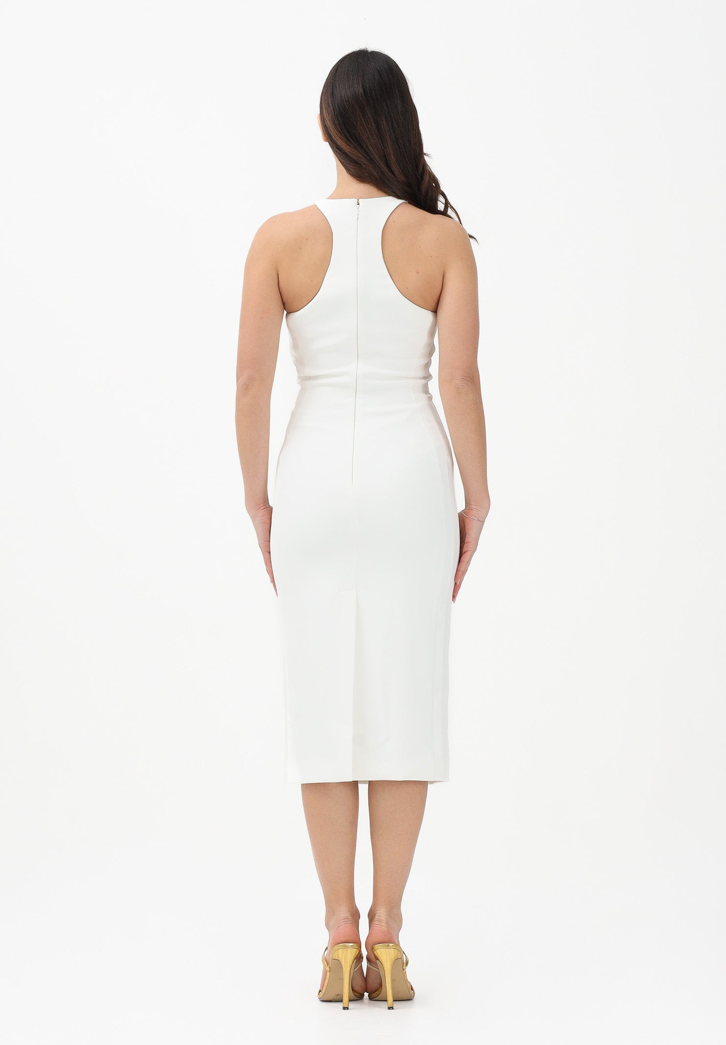 ELISABETTA FRANCHI Abito midi avorio da donna AB91761E2 360 ELISABETTA FRANCHI