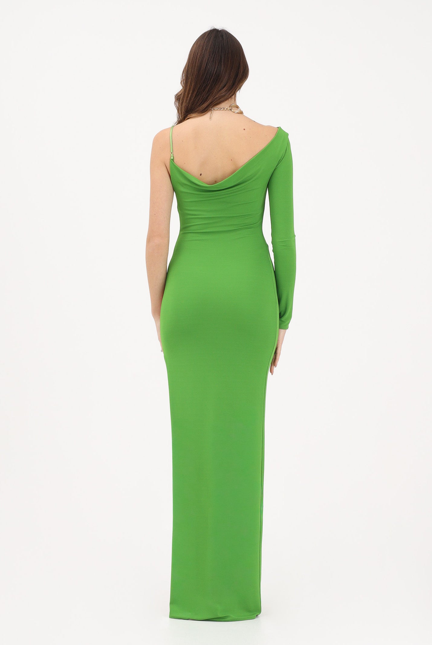 ELISABETTA FRANCHI Abito lungo verde da donna con trasparenza ABR4762E2 EV3 ELISABETTA FRANCHI