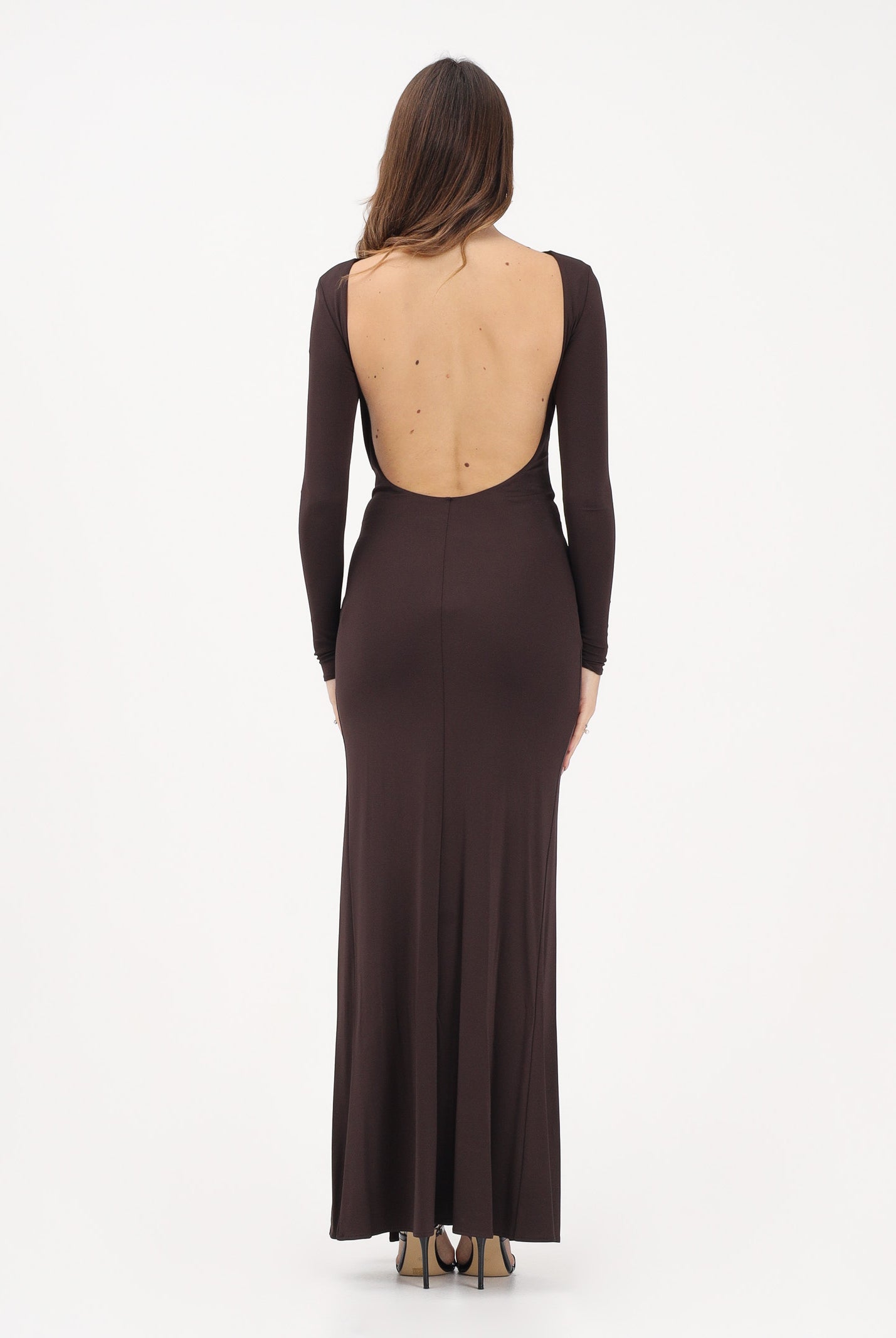 ELISABETTA FRANCHI Abito lungo marrone da donna ABR6463E2 EV9 ELISABETTA FRANCHI