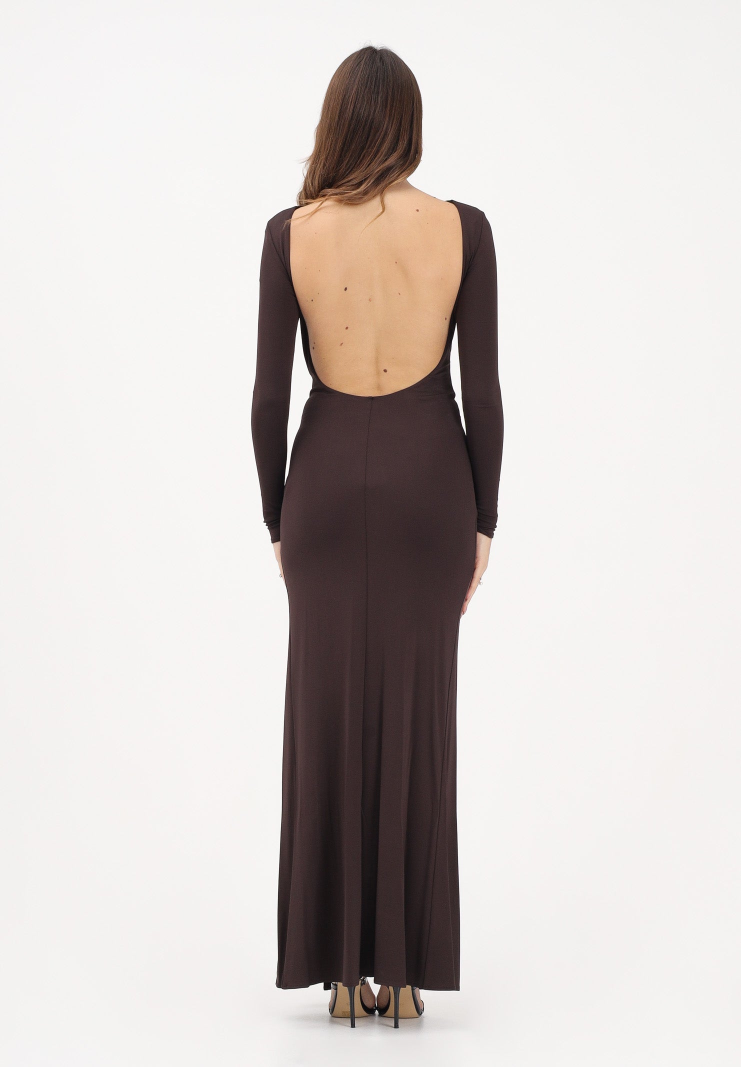 ELISABETTA FRANCHI Abito lungo marrone da donna ABR6463E2 EV9 ELISABETTA FRANCHI