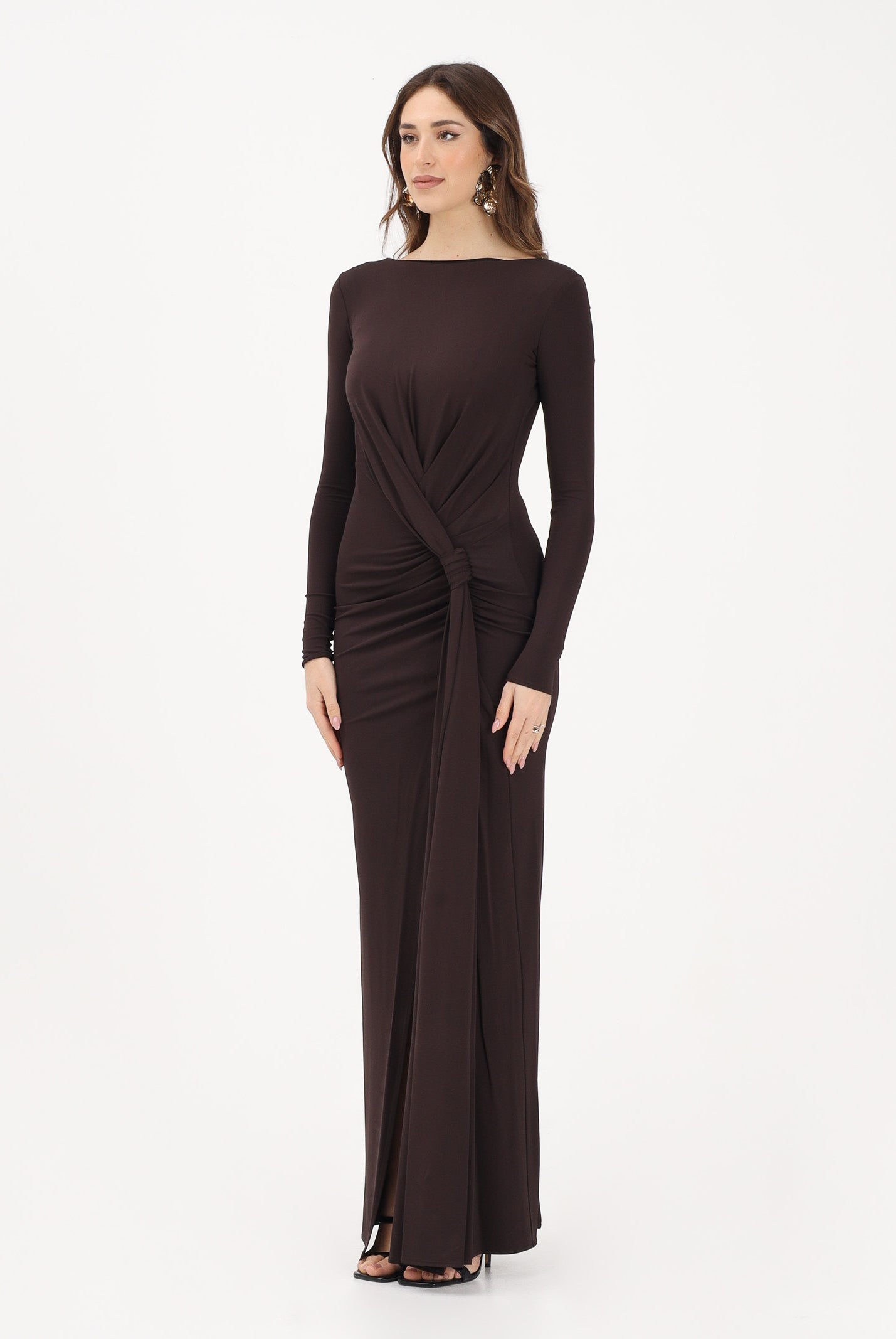 ELISABETTA FRANCHI Abito lungo marrone da donna ABR6463E2 EV9 ELISABETTA FRANCHI