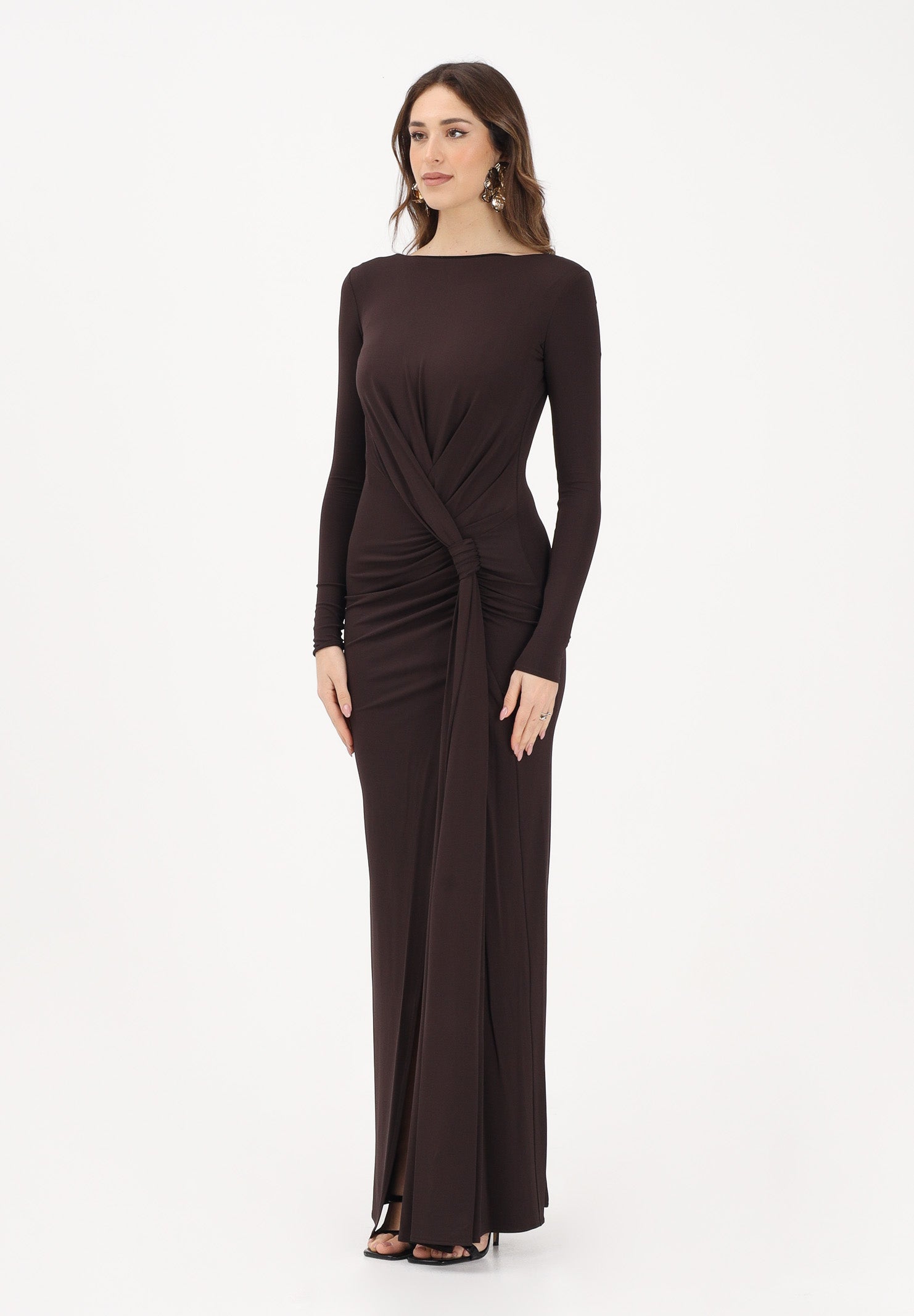 ELISABETTA FRANCHI Abito lungo marrone da donna ABR6463E2 EV9 ELISABETTA FRANCHI