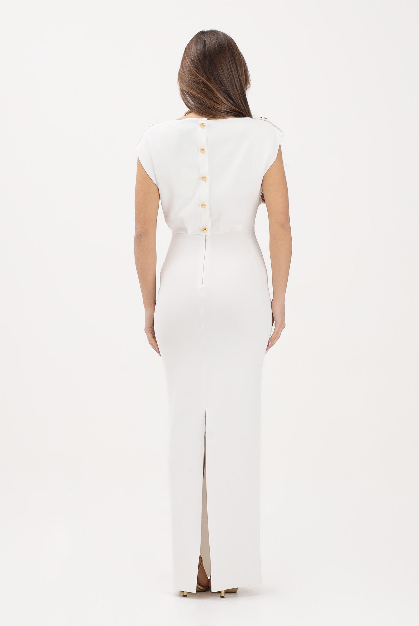 ELISABETTA FRANCHI Abito midi avorio da donna AM30B62E2 360 ELISABETTA FRANCHI