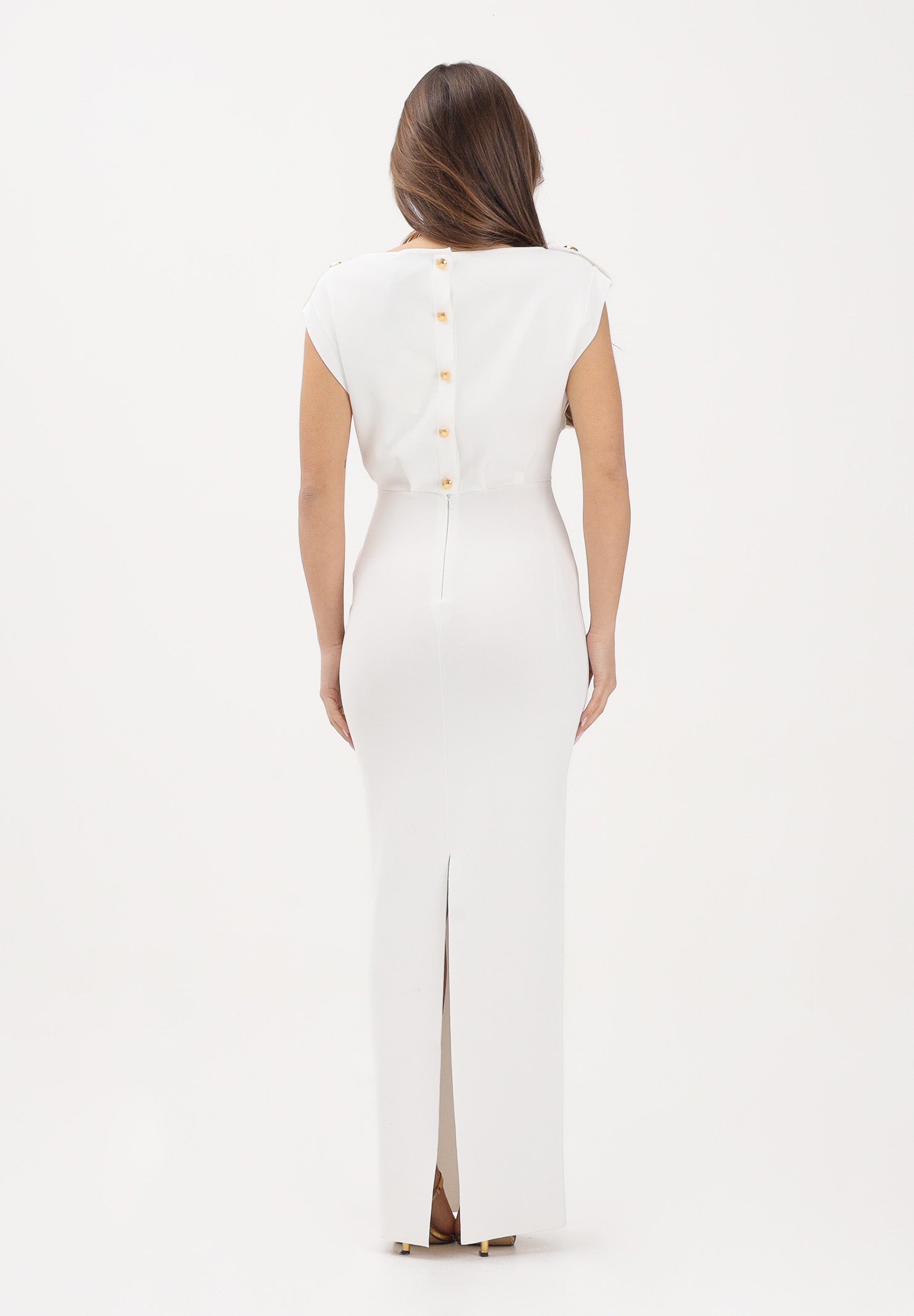 ELISABETTA FRANCHI Abito midi avorio da donna AM30B62E2 360 ELISABETTA FRANCHI