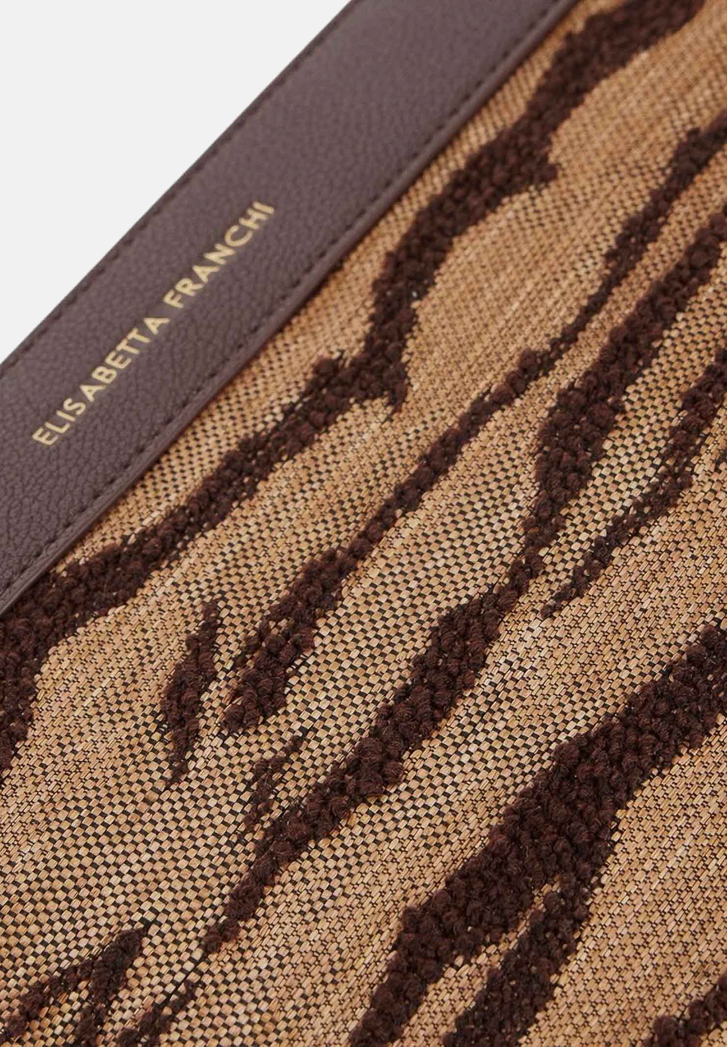 ELISABETTA FRANCHI Pochette marrone e cammello da donna con stampa tigre BS12A62E2 470 ELISABETTA FRANCHI