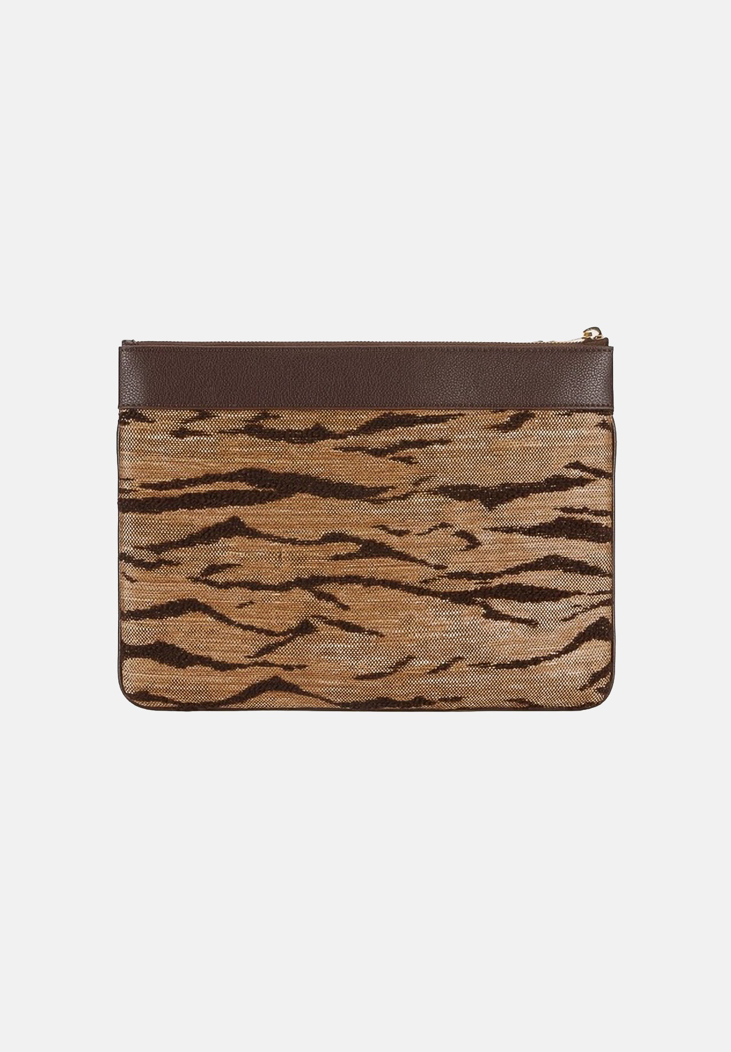 ELISABETTA FRANCHI Pochette marrone e cammello da donna con stampa tigre BS12A62E2 470 ELISABETTA FRANCHI