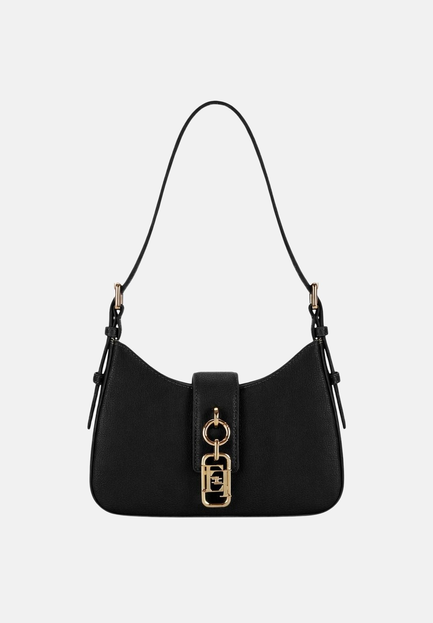 ELISABETTA FRANCHI Borsa a spalla nera da donna con charm BS24A62E2 110 ELISABETTA FRANCHI