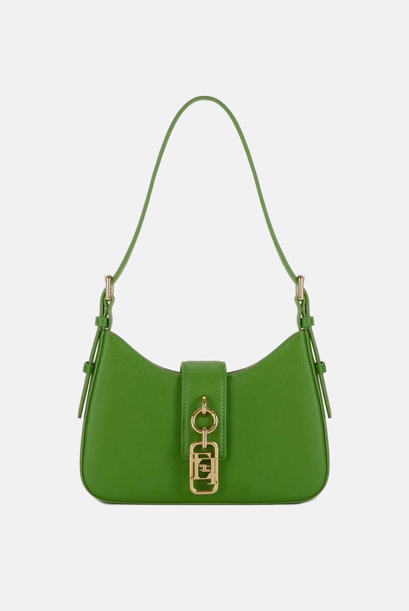 ELISABETTA FRANCHI Borsa a spalla verde da donna con charm<BR/> BS24A62E2 EV3 ELISABETTA FRANCHI