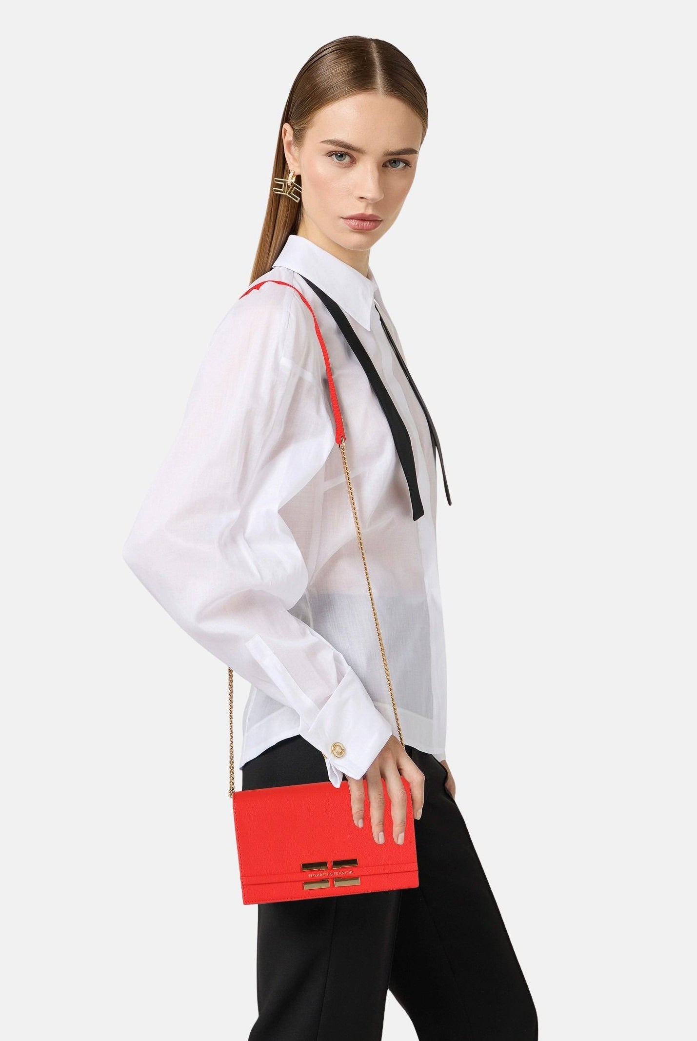 ELISABETTA FRANCHI Pochette rossa da donna con logo BS40A61E2 H85 ELISABETTA FRANCHI