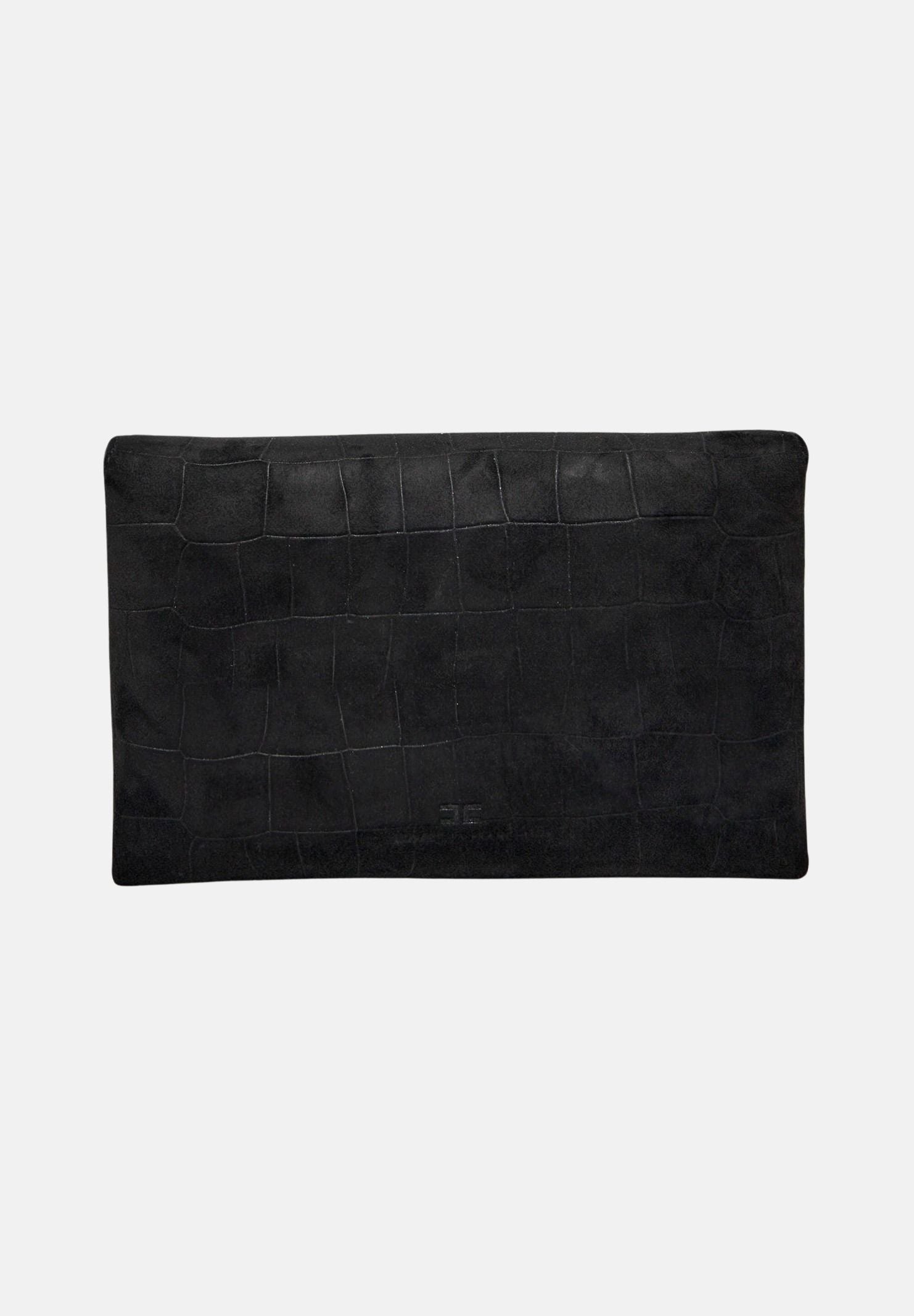 ELISABETTA FRANCHI Pochette nera da donna realizzata in suede BS64A61E2 110 ELISABETTA FRANCHI