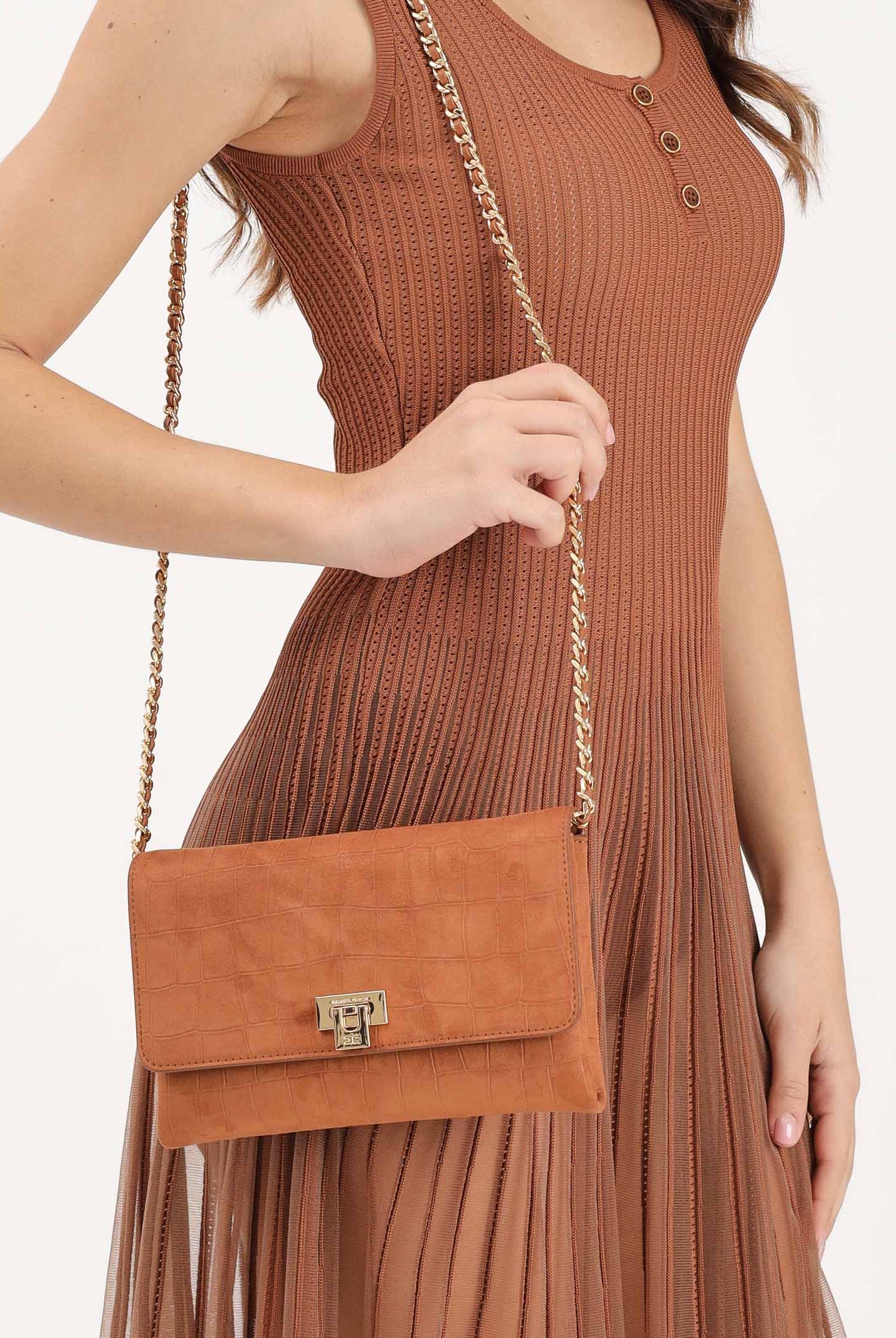 ELISABETTA FRANCHI Pochette cuoio da donna realizzata in suede BS64A61E2 600 ELISABETTA FRANCHI