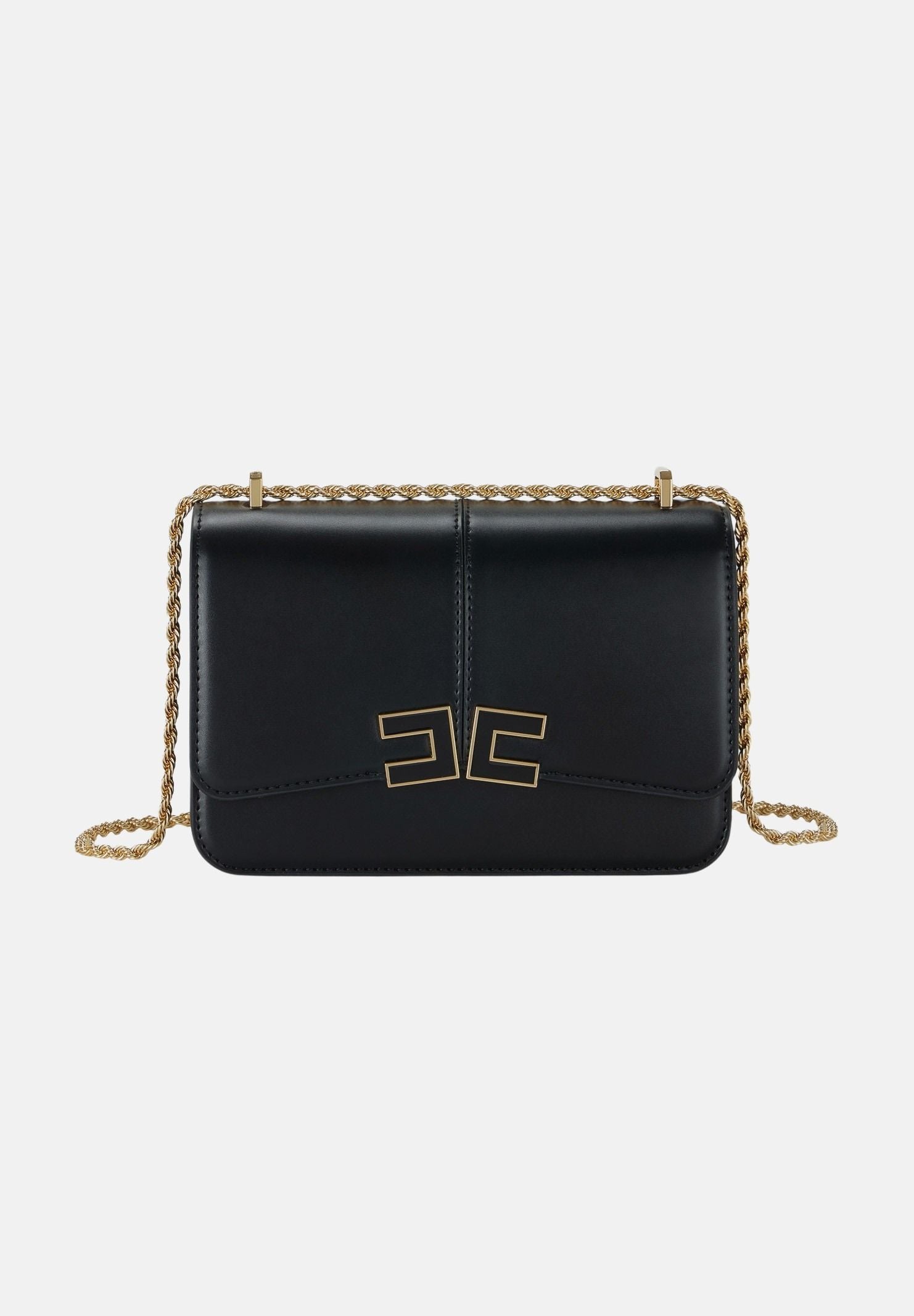 ELISABETTA FRANCHI Borsa a tracolla nera da donna con logo BS91A61E2 110 ELISABETTA FRANCHI