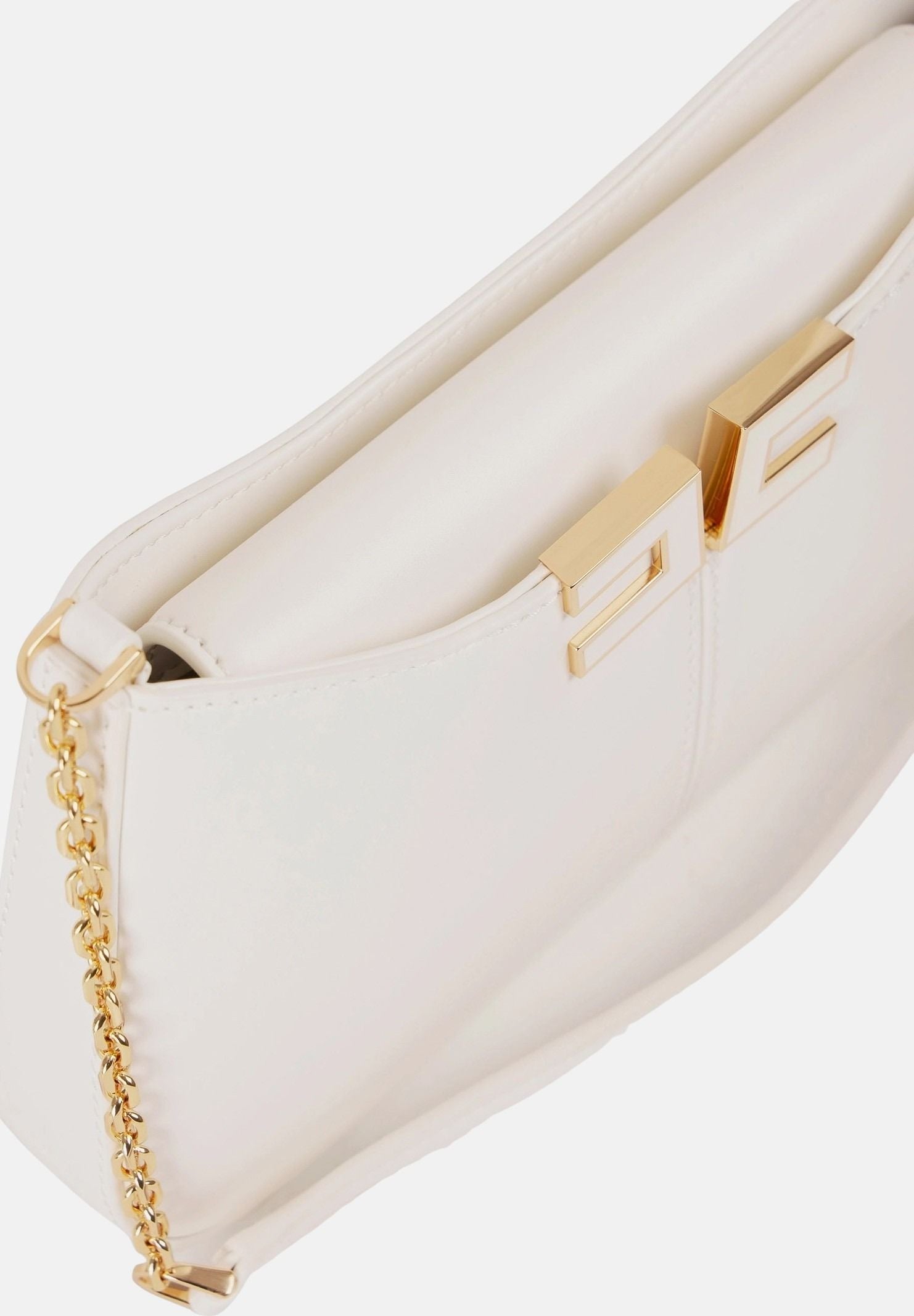 ELISABETTA FRANCHI Borsa a spalla avorio da donna con dettaglio logo BS93A61E2 360 ELISABETTA FRANCHI