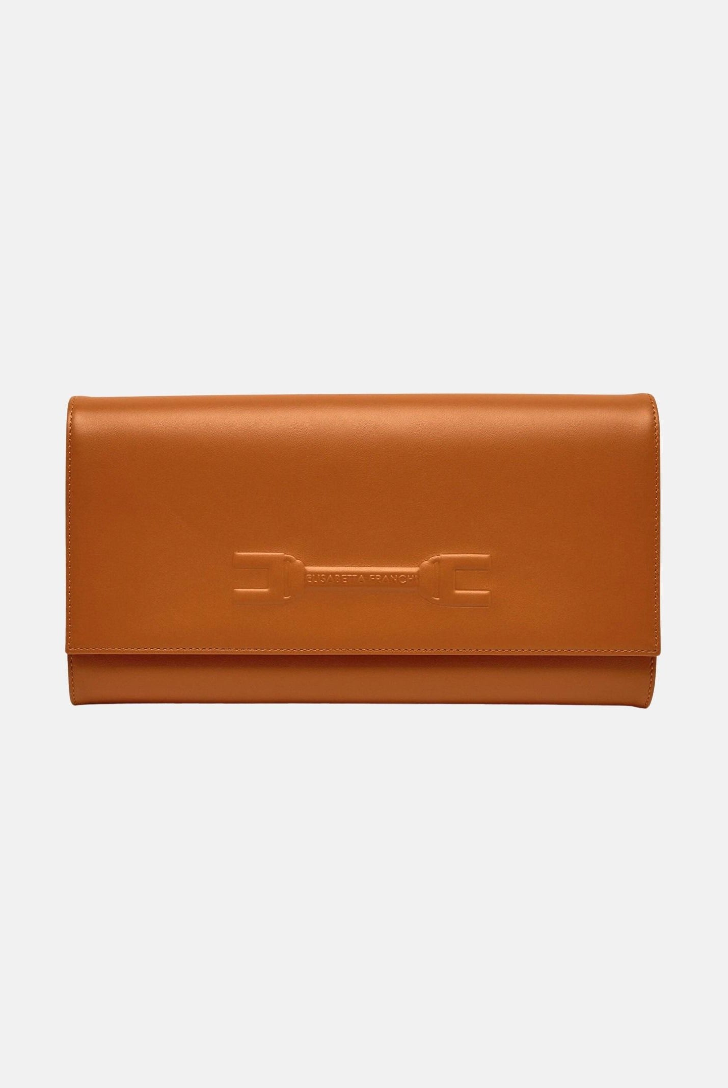 ELISABETTA FRANCHI Pochette cognac da donna realizzata in vera pelle BS99A61E2 027 ELISABETTA FRANCHI