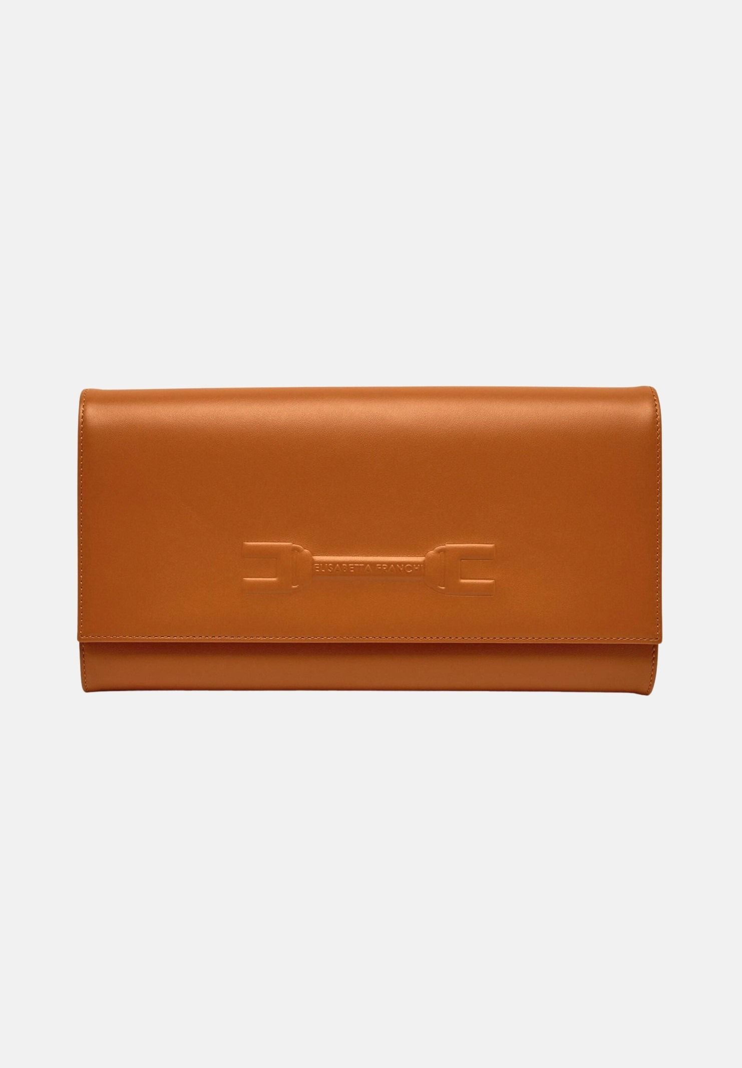 ELISABETTA FRANCHI Pochette cognac da donna realizzata in vera pelle BS99A61E2 027 ELISABETTA FRANCHI