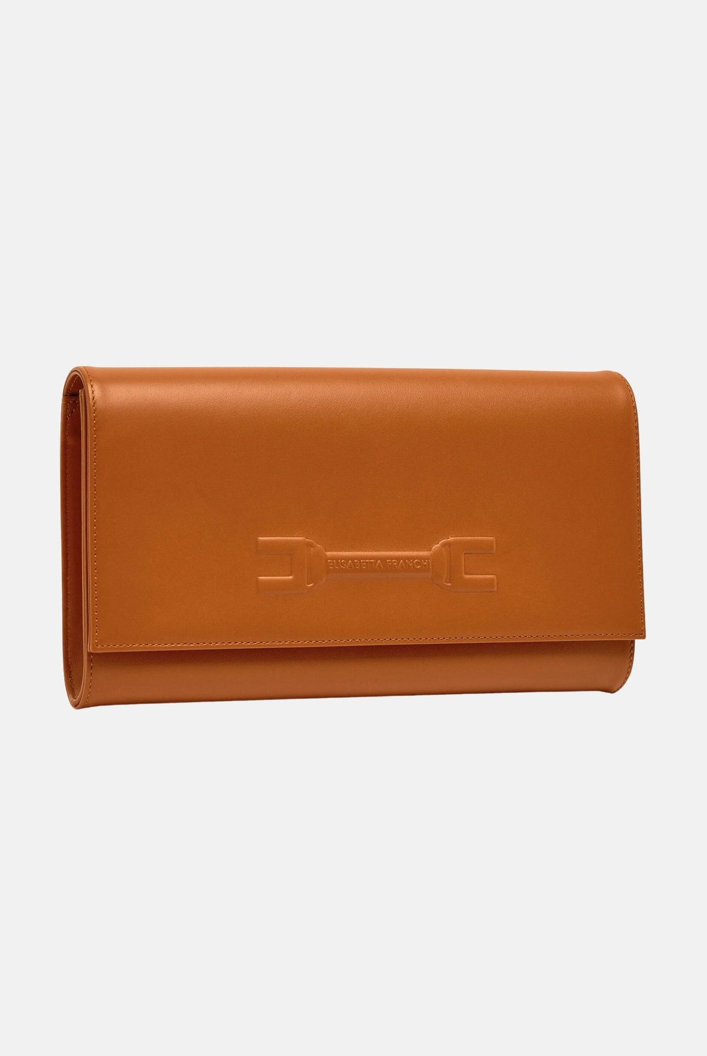 ELISABETTA FRANCHI Pochette cognac da donna realizzata in vera pelle BS99A61E2 027 ELISABETTA FRANCHI