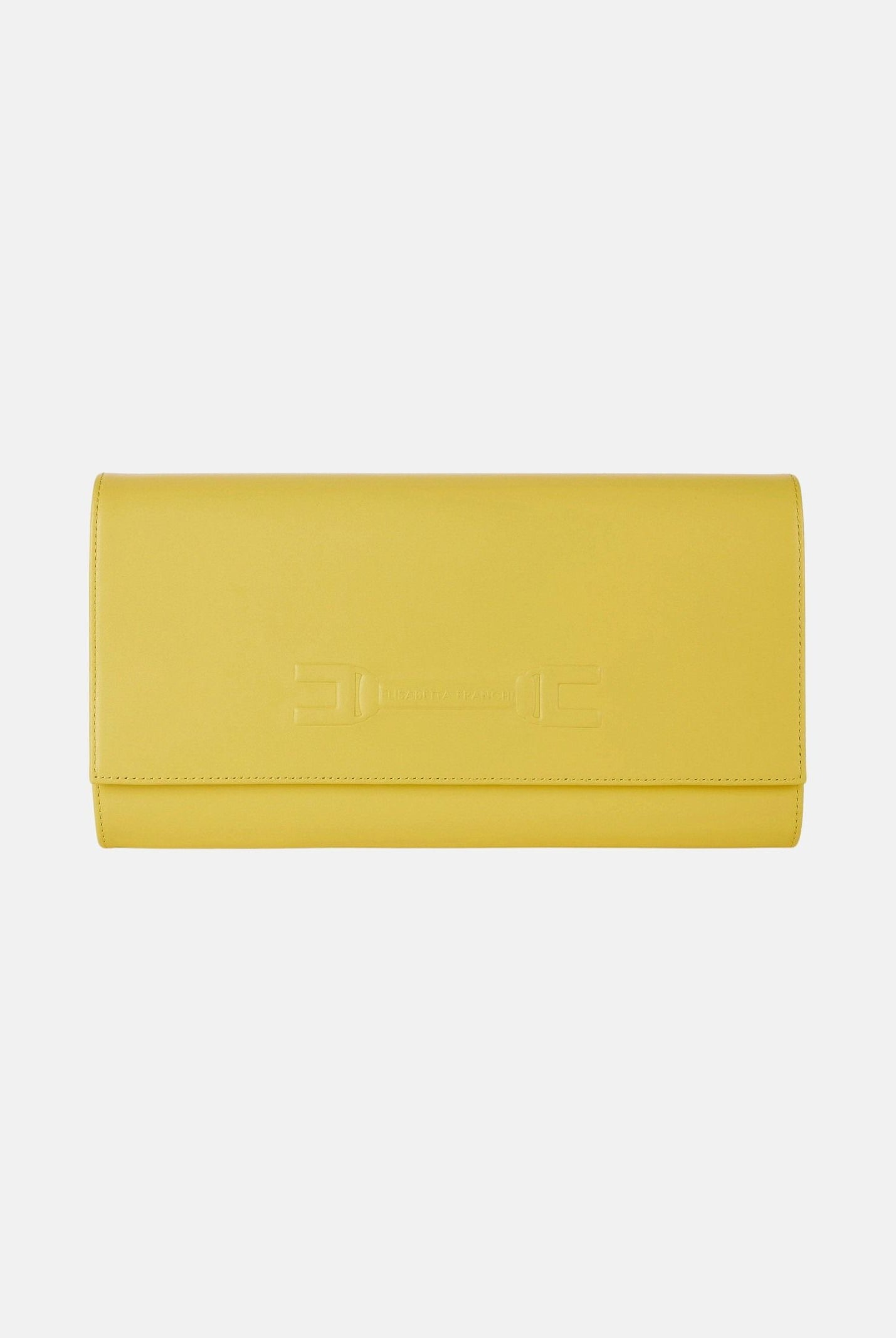 ELISABETTA FRANCHI Pochette gialla da donna realizzata in vera pelle BS99A61E2 EV4 ELISABETTA FRANCHI