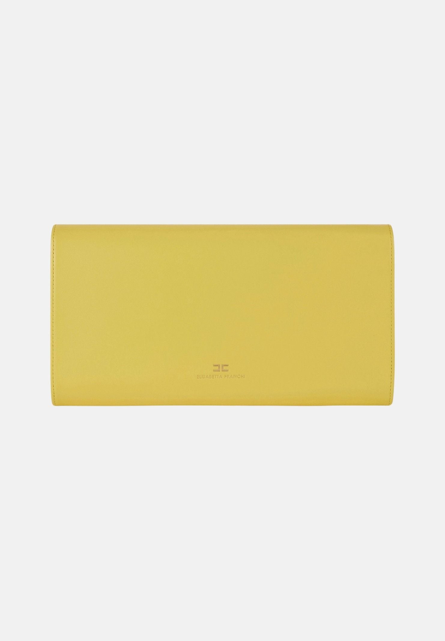 ELISABETTA FRANCHI Pochette gialla da donna realizzata in vera pelle BS99A61E2 EV4 ELISABETTA FRANCHI