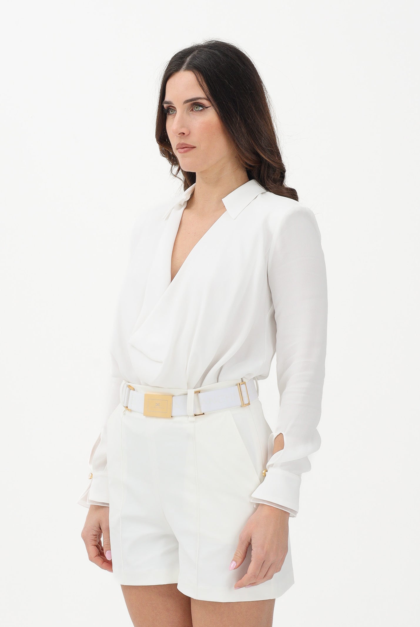 ELISABETTA FRANCHI Body a manica lunga avorio da donna CB00261E2 360 ELISABETTA FRANCHI