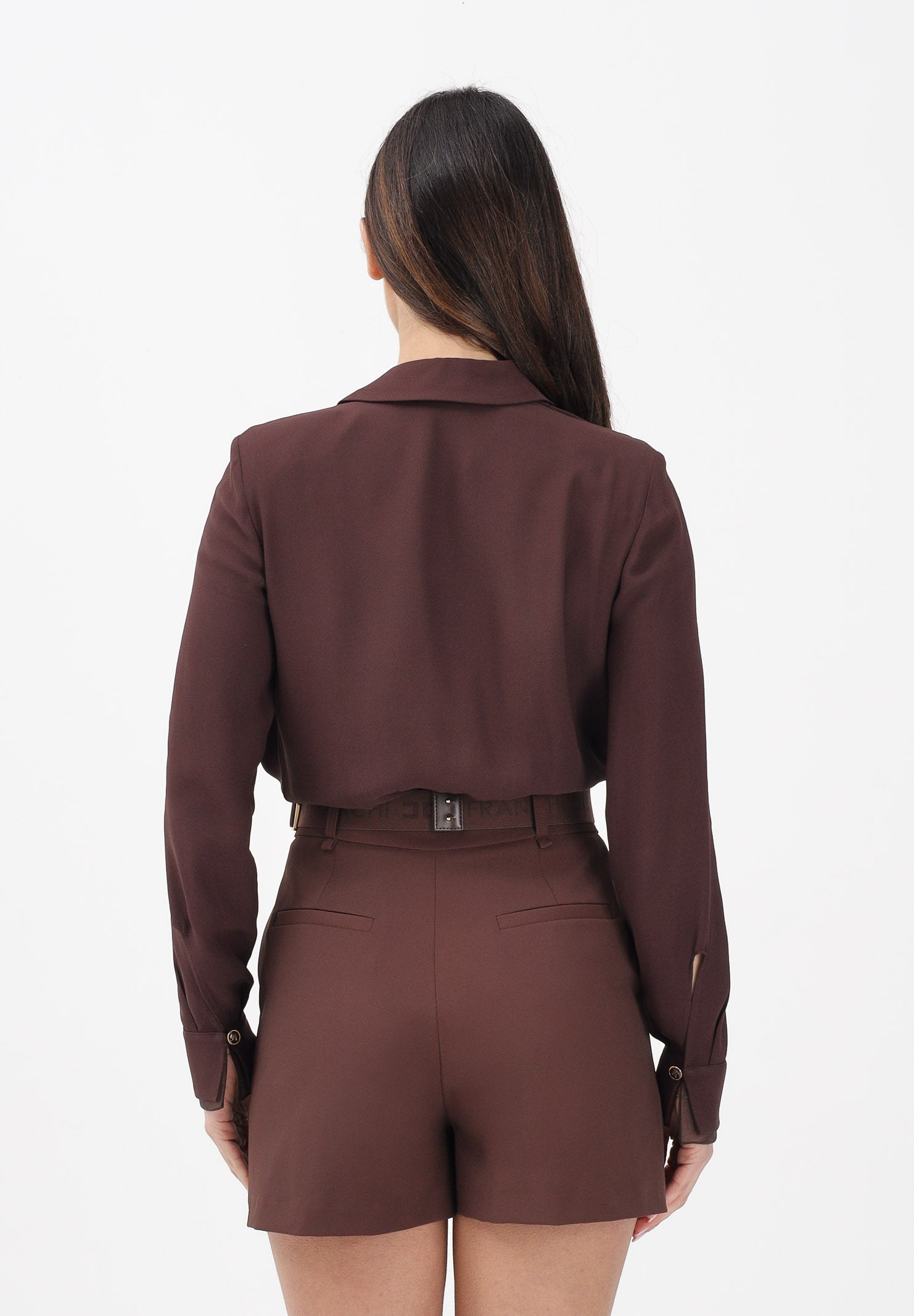 ELISABETTA FRANCHI Body a manica lunga cacao da donna CB00261E2 644 ELISABETTA FRANCHI