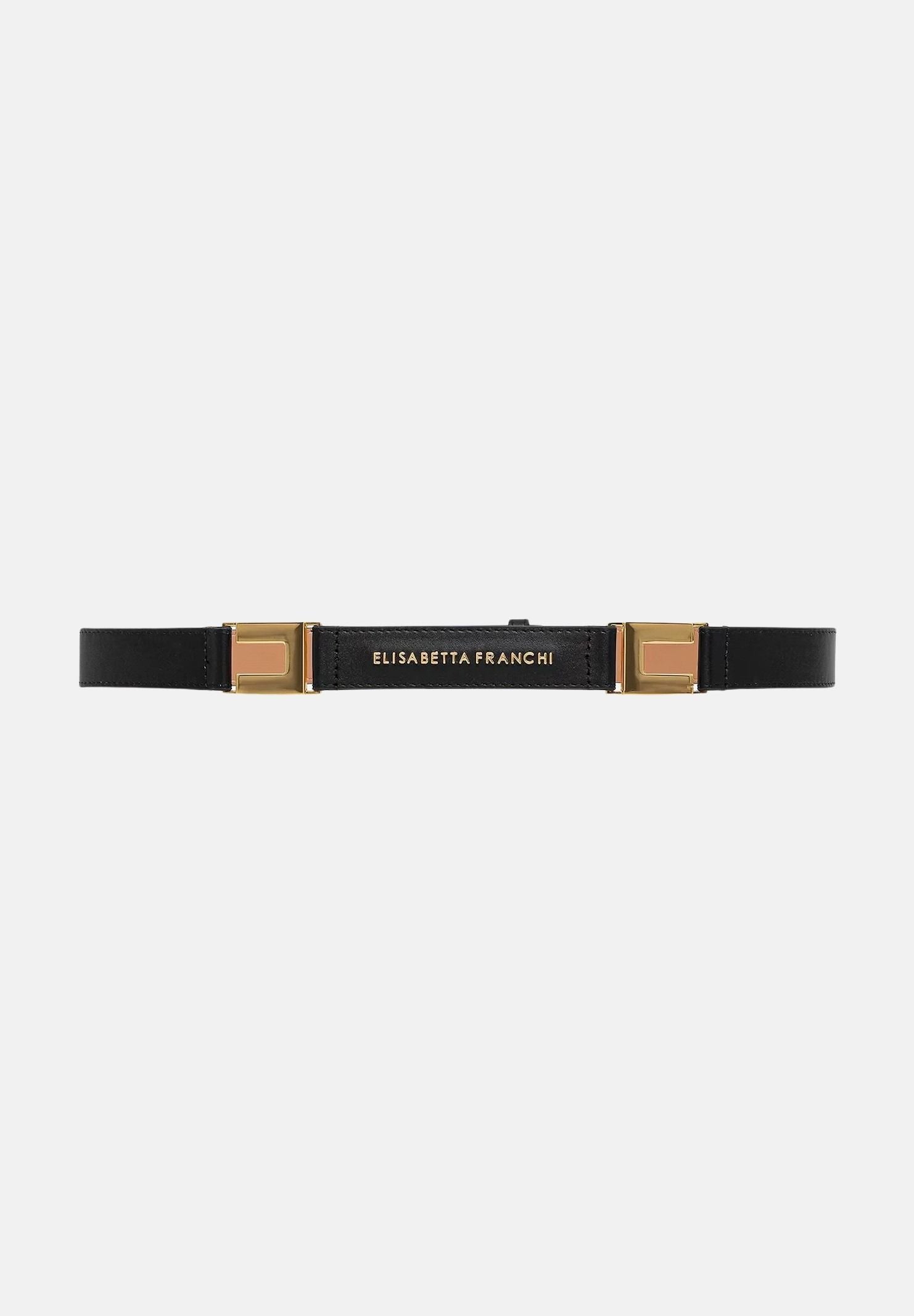 ELISABETTA FRANCHI Cintura nera da donna con logo CT09S61E2 110 ELISABETTA FRANCHI
