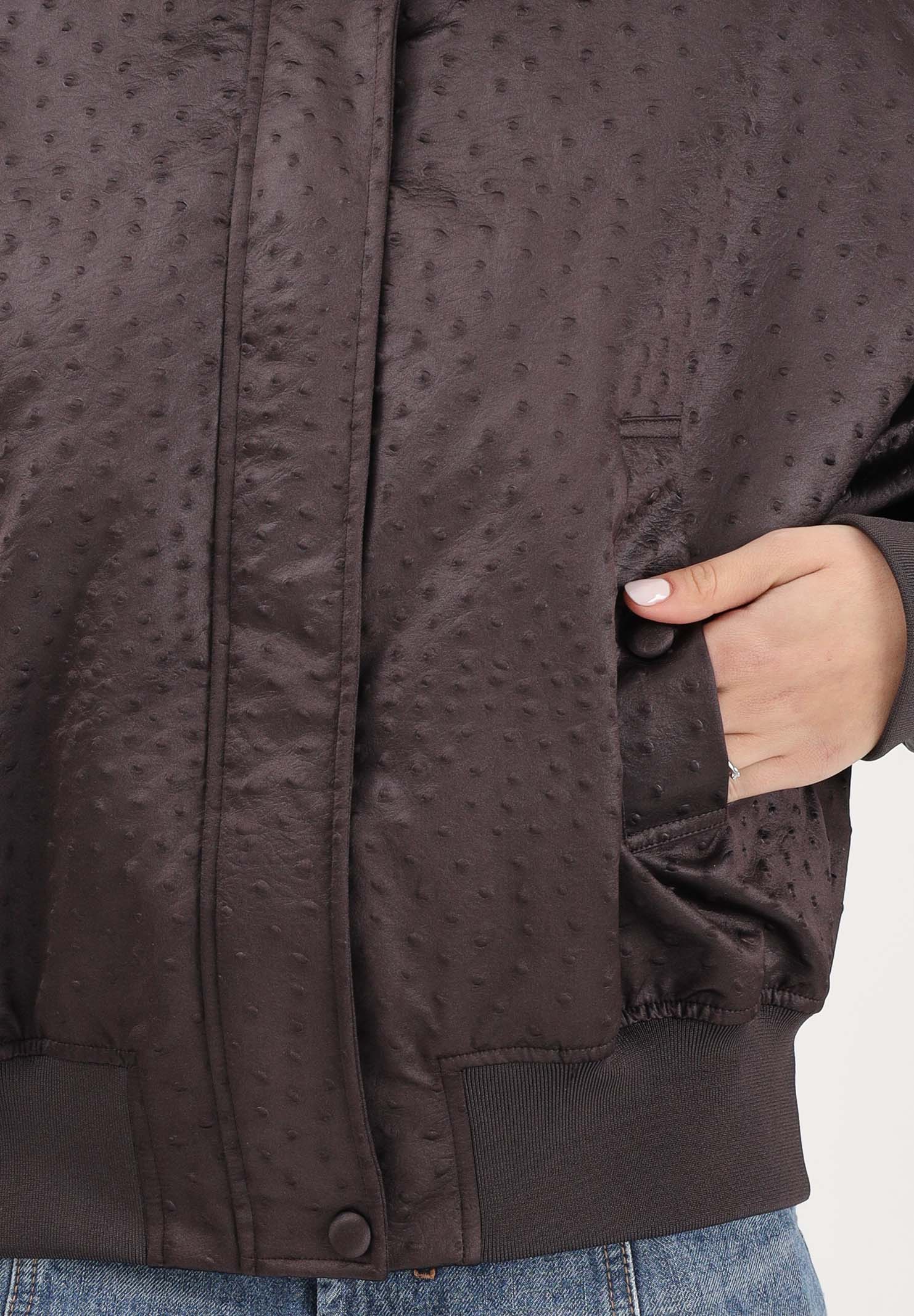 ELISABETTA FRANCHI Bomber marrone da donna in taffettà GB06D63E2 EV9 ELISABETTA FRANCHI