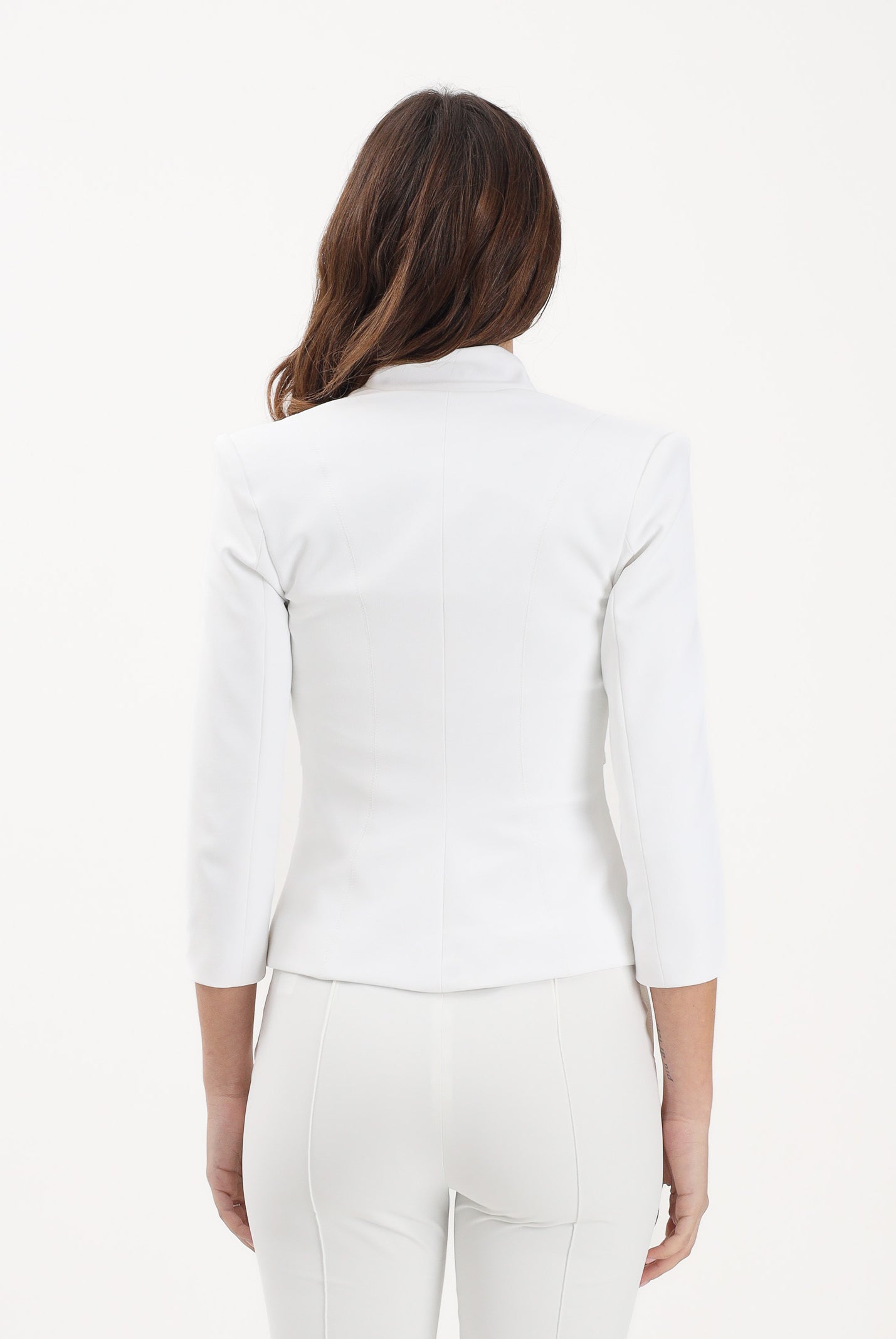 ELISABETTA FRANCHI Giacca avorio da donna con cinturini laterali GI20261E2 360 ELISABETTA FRANCHI