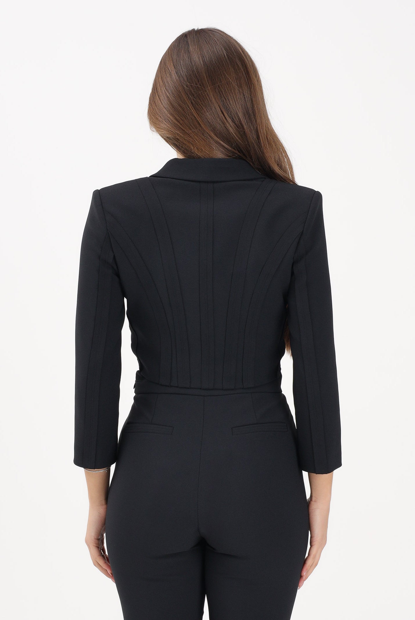 ELISABETTA FRANCHI Giacca crop nera da donna GI22261E2 110 ELISABETTA FRANCHI