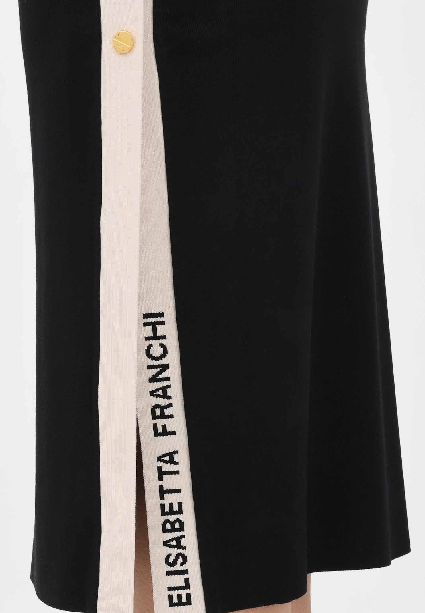 ELISABETTA FRANCHI Gonna midi in maglia nera da donna GK27S61E2 685 ELISABETTA FRANCHI