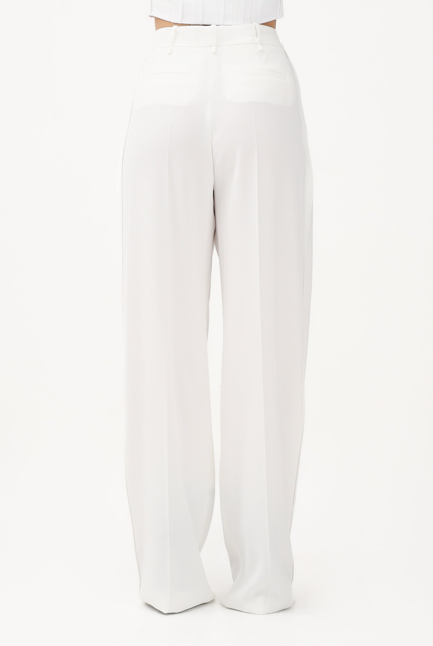 ELISABETTA FRANCHI Pantalone elegante avorio da donna con logo charm PA16761E2 360 ELISABETTA FRANCHI