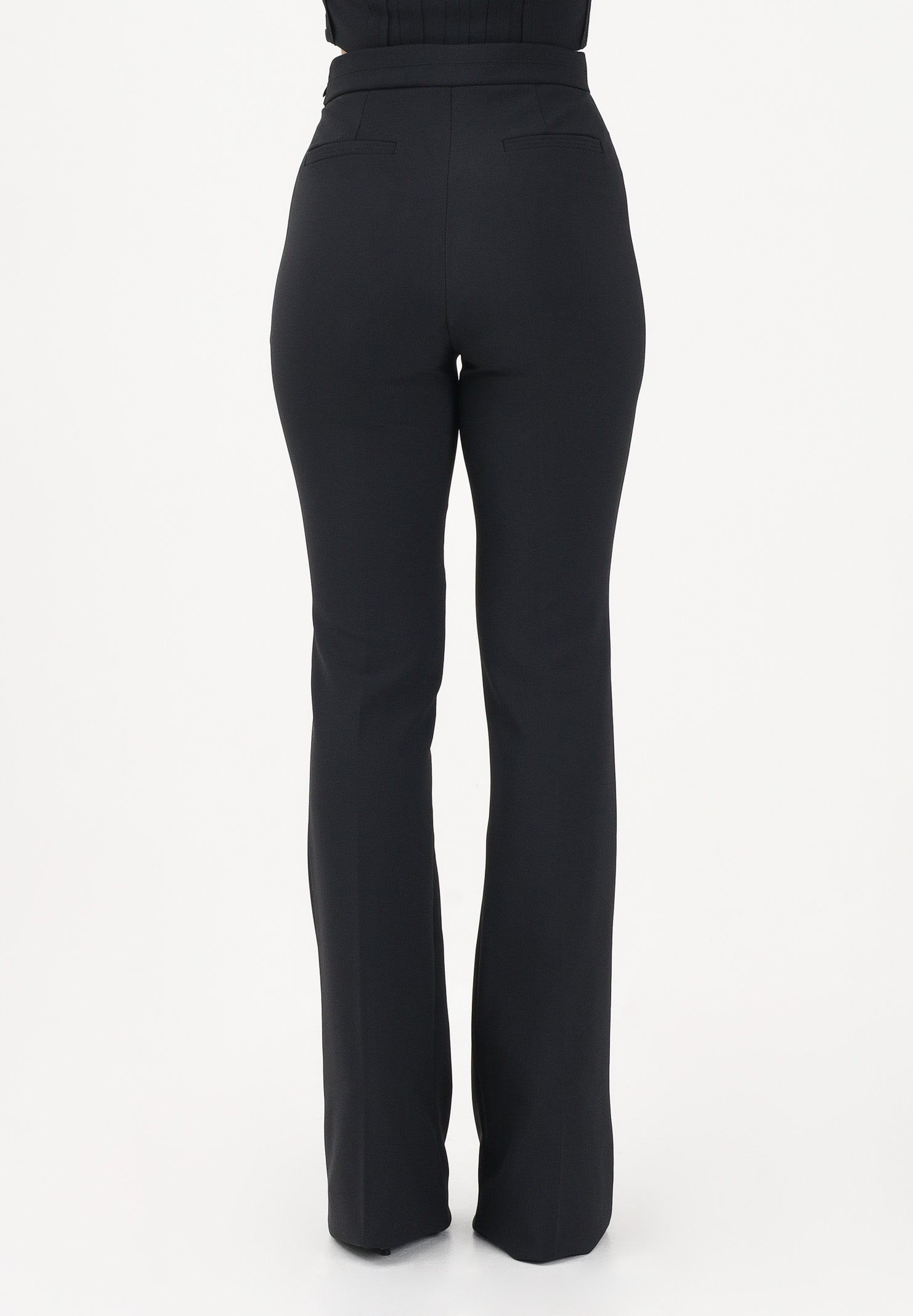 ELISABETTA FRANCHI Pantalone elegante nero da donna in doppio crêpe stretch PA16961E2 110 ELISABETTA FRANCHI