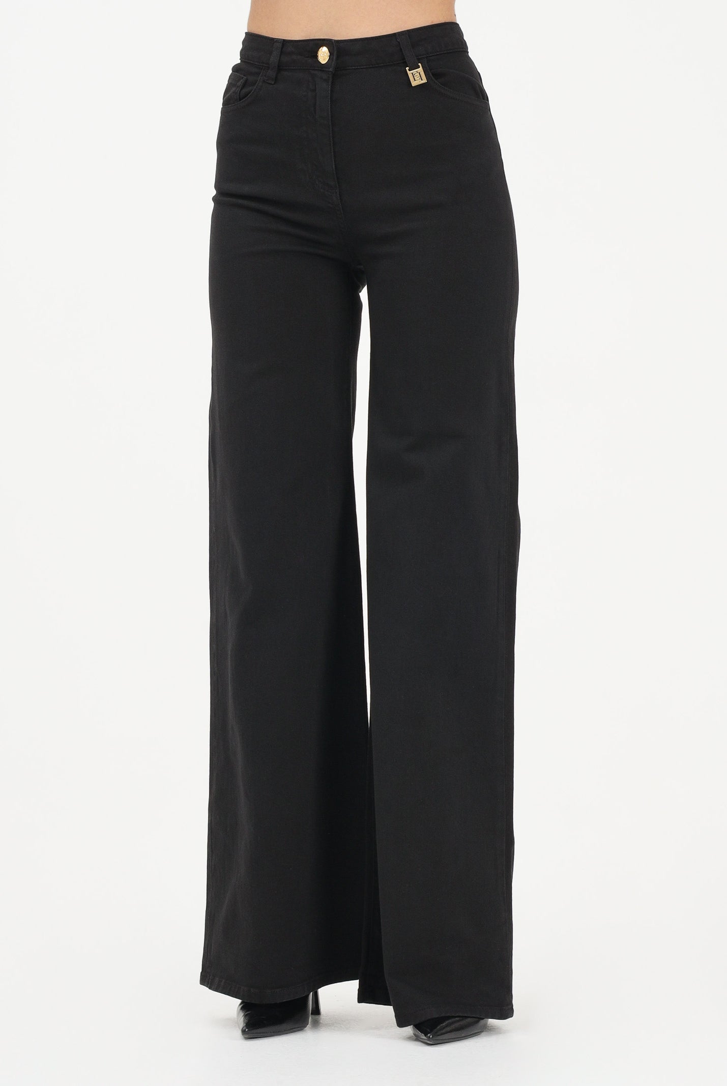 ELISABETTA FRANCHI Jeans a palazzo nero da donna PJ23N61E2 110 ELISABETTA FRANCHI