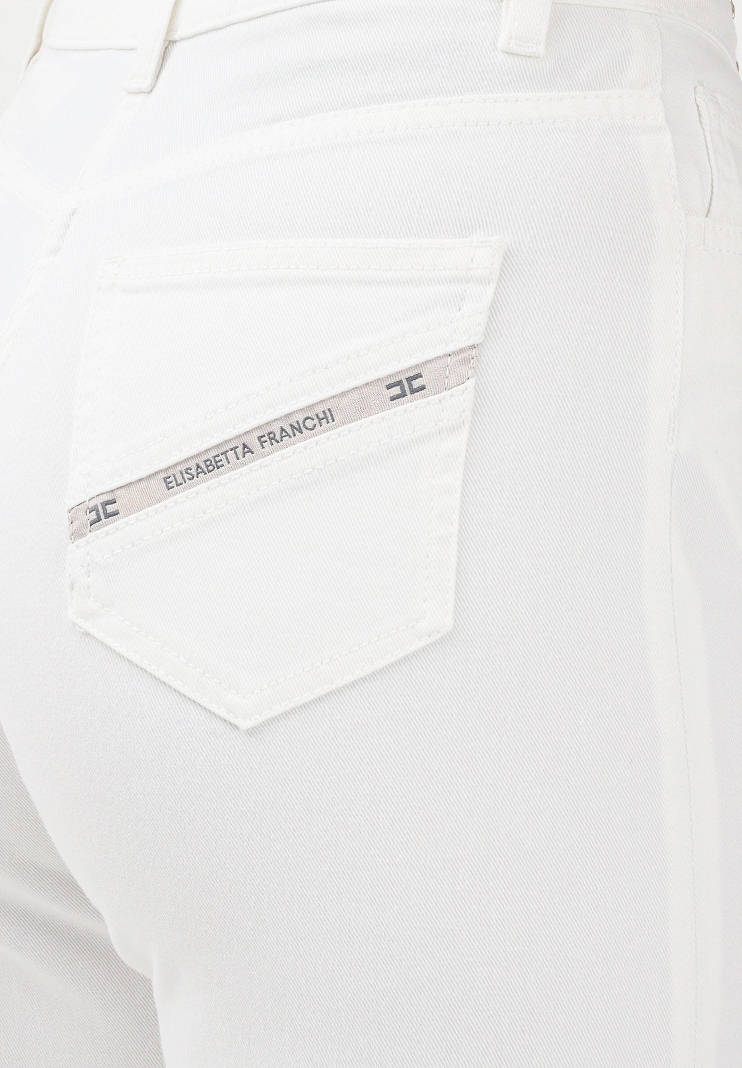 ELISABETTA FRANCHI Jeans a palazzo avorio da donna PJ23N61E2 360 ELISABETTA FRANCHI