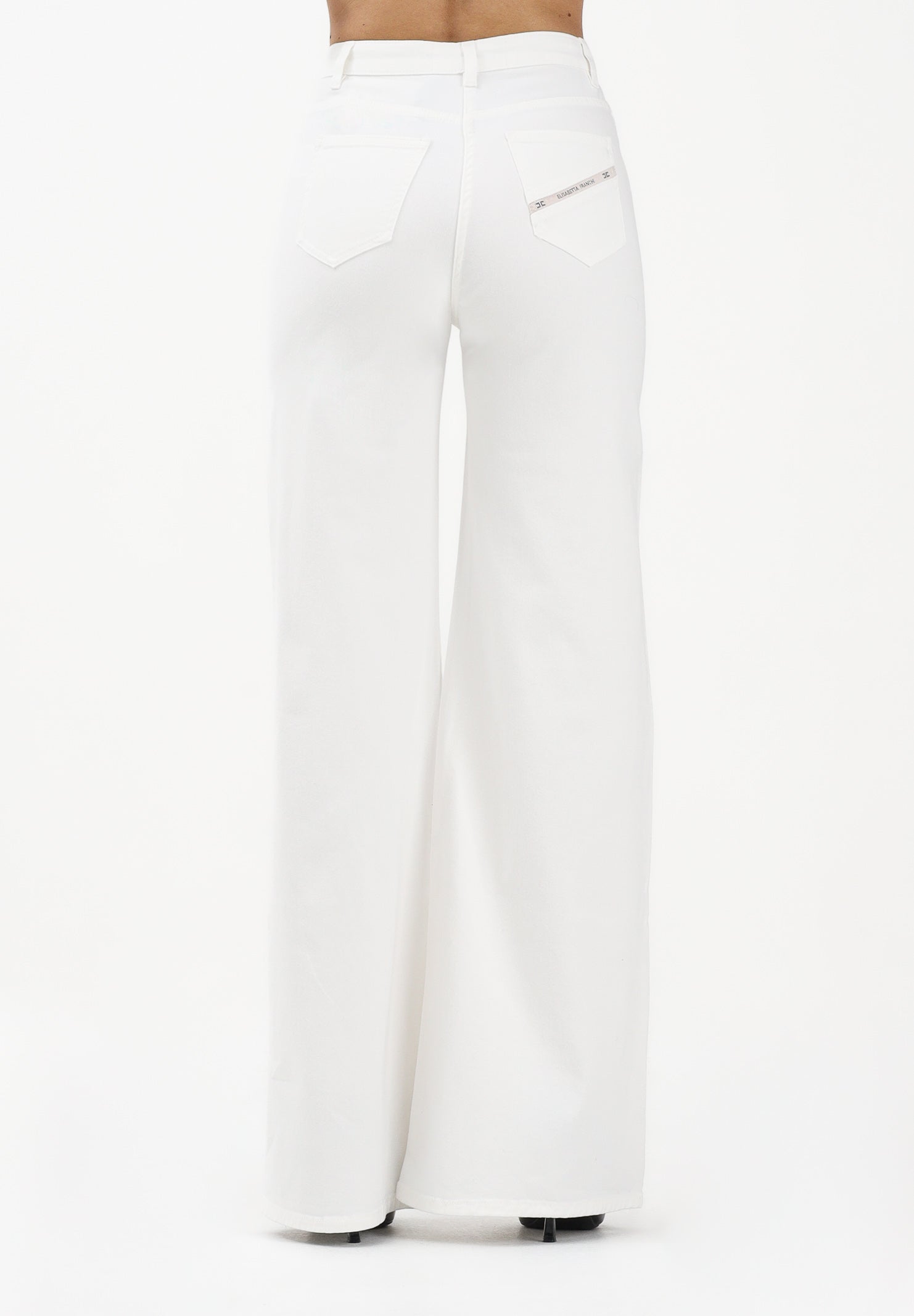 ELISABETTA FRANCHI Jeans a palazzo avorio da donna PJ23N61E2 360 ELISABETTA FRANCHI
