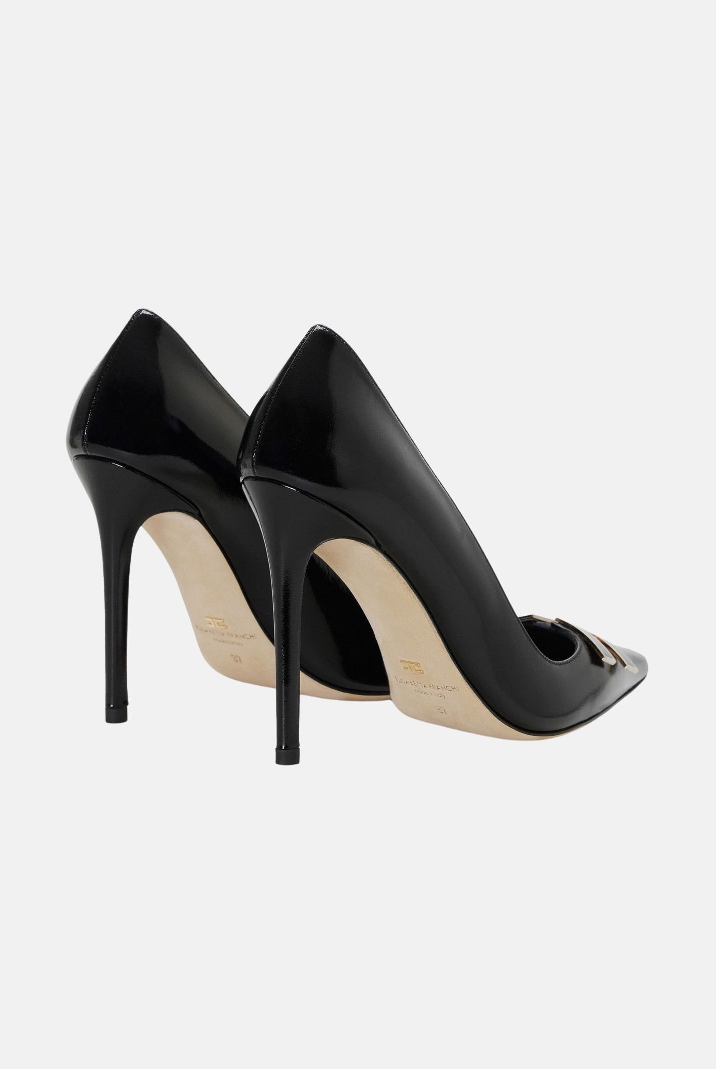 ELISABETTA FRANCHI Decollete nere da donna con dettaglio logo SA14B61E2 110 ELISABETTA FRANCHI