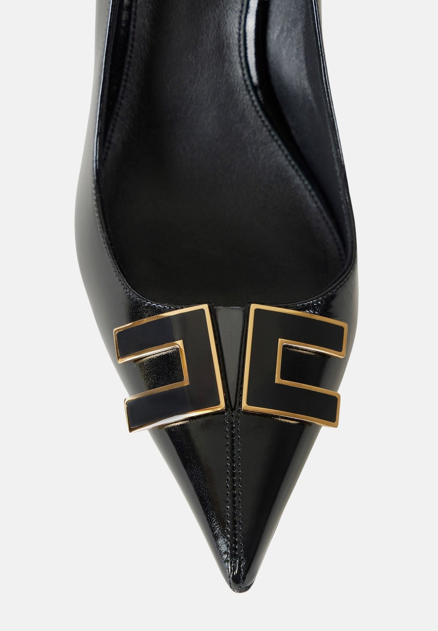 ELISABETTA FRANCHI Decollete nere da donna con dettaglio logo SA14B61E2 110 ELISABETTA FRANCHI