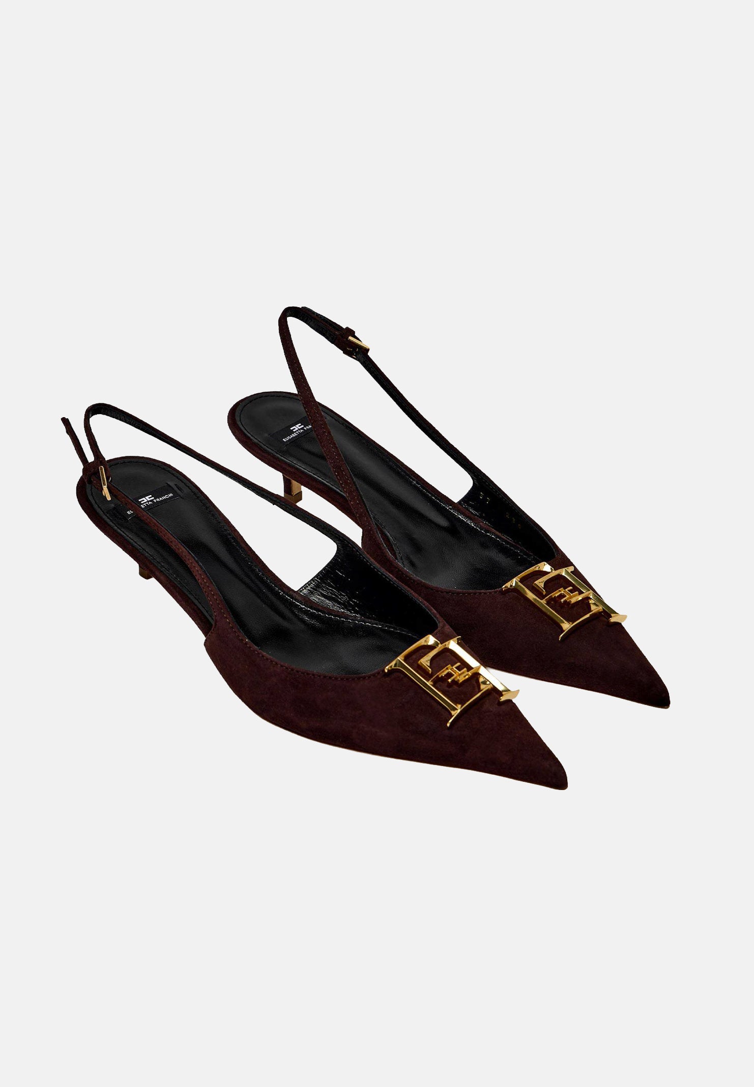 ELISABETTA FRANCHI Slingback realizzate in suede cacao da donna SA17L61E2 644 ELISABETTA FRANCHI