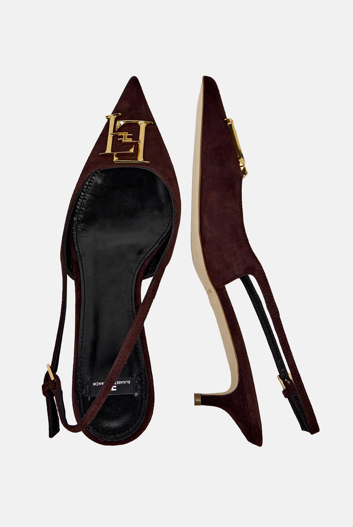 ELISABETTA FRANCHI Slingback realizzate in suede cacao da donna SA17L61E2 644 ELISABETTA FRANCHI