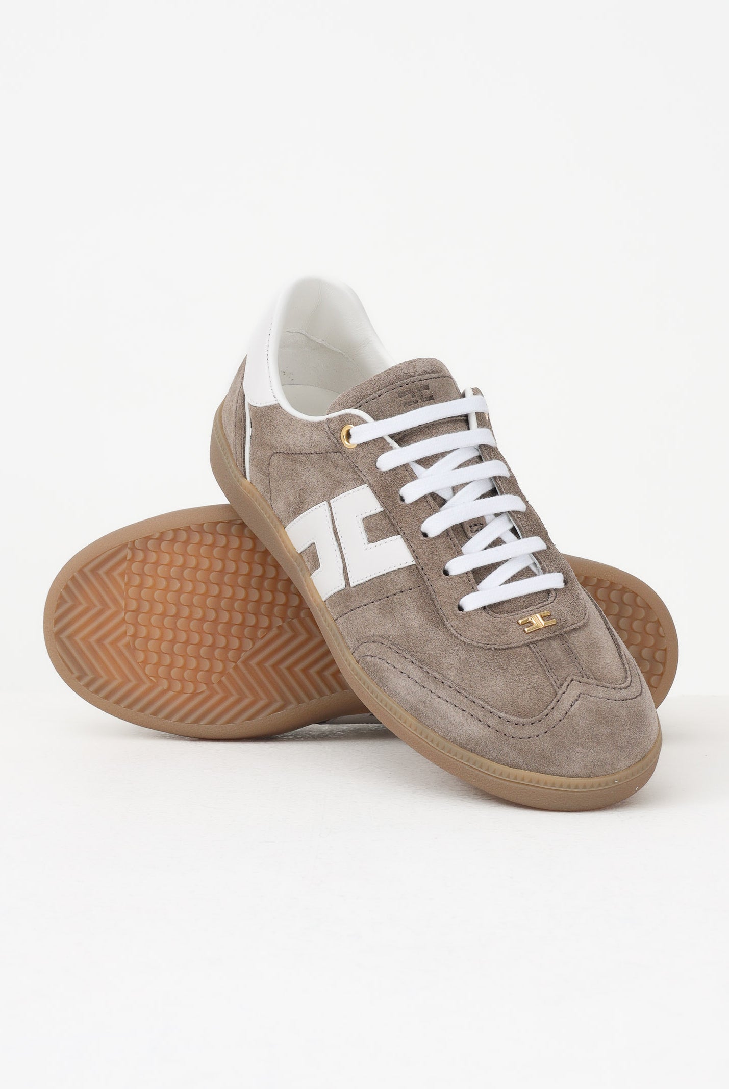 ELISABETTA FRANCHI Sneakers argilla e avorio da donna con logo SA61G61E2 FC5 ELISABETTA FRANCHI