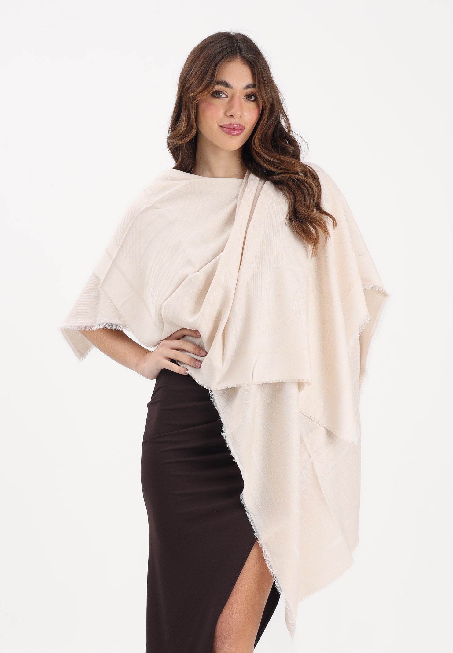 ELISABETTA FRANCHI Pashmina burro da donna con lurex SC13F62E2 193 ELISABETTA FRANCHI